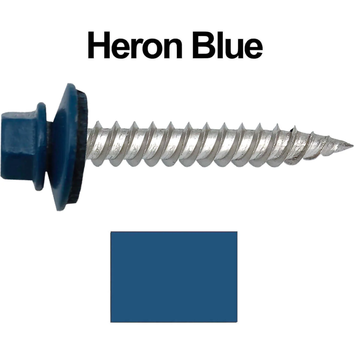 12 x 1-1/2" Stainless Steel Metal Roofing Screw - Hex Washer Head - Self starting/self tapping - EPDM washer. Colored head. - Image 28
