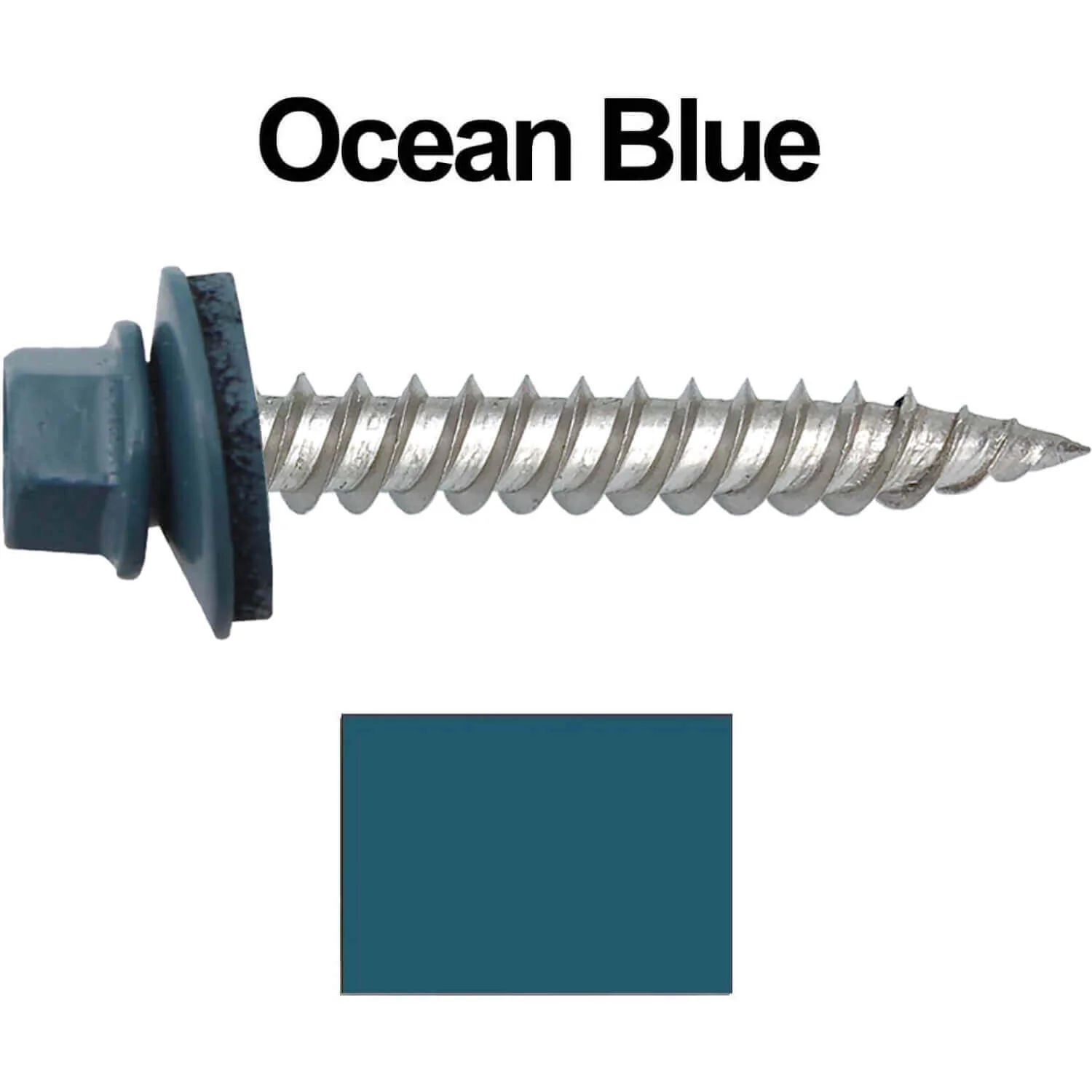12 x 1-1/2" Stainless Steel Metal Roofing Screw - Hex Washer Head - Self starting/self tapping - EPDM washer. Colored head. - Image 35