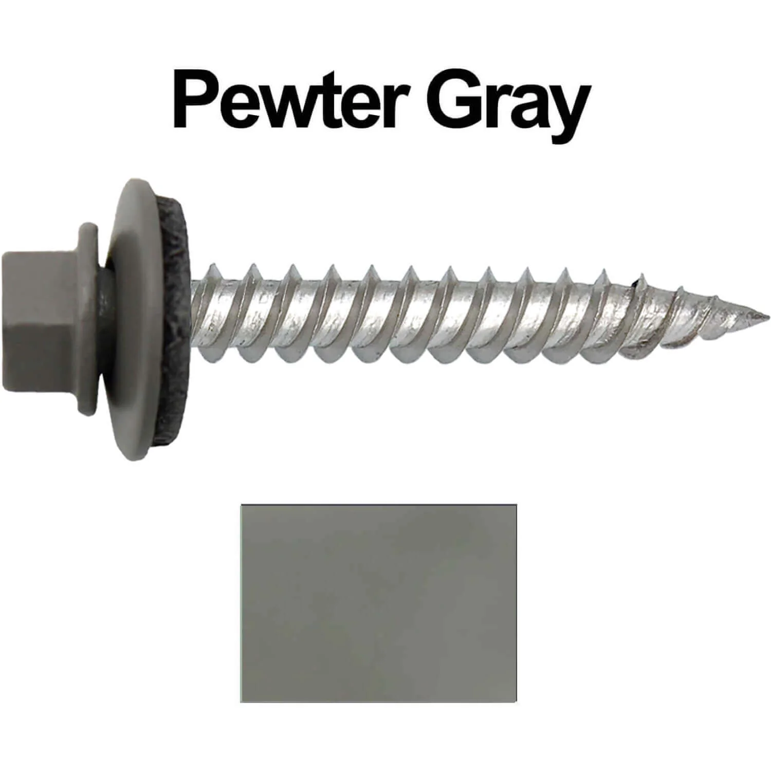 12 x 1-1/2" Stainless Steel Metal Roofing Screw - Hex Washer Head - Self starting/self tapping - EPDM washer. Colored head. - Image 38