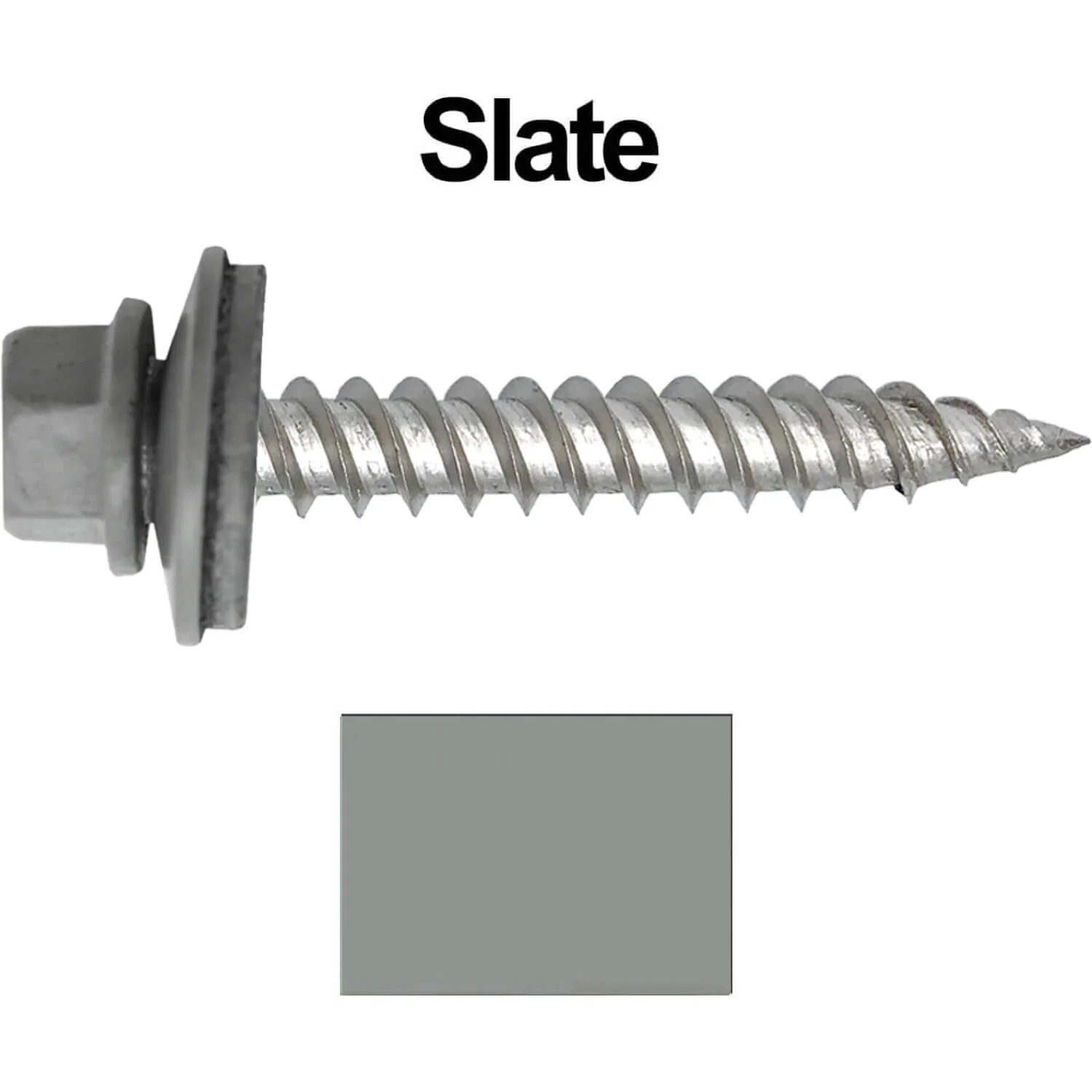 12 x 1-1/2" Stainless Steel Metal Roofing Screw - Hex Washer Head - Self starting/self tapping - EPDM washer. Colored head. - Image 40