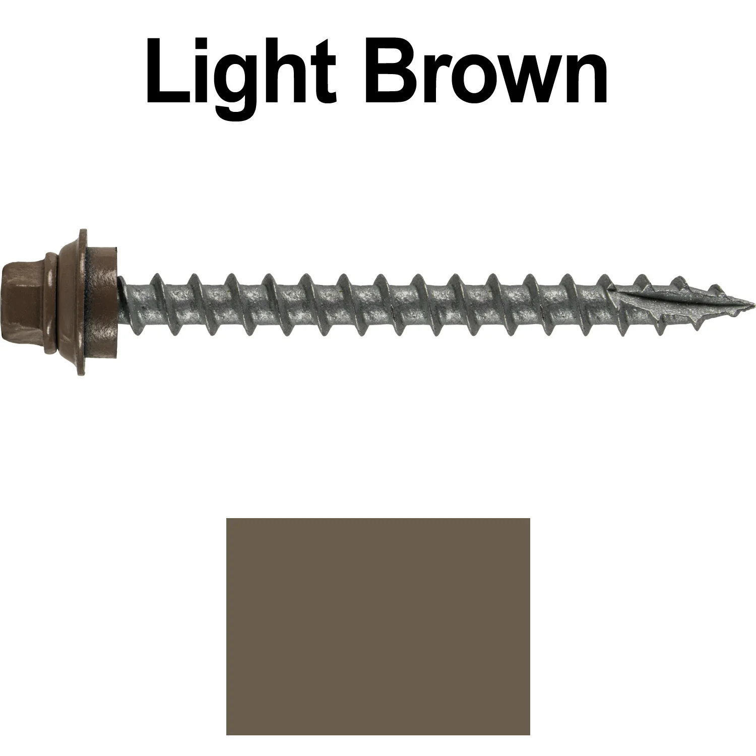 12 X 2-1/2" Metal Roofing Screws For OSB and Plywood - Galvanized Metal to Wood Type 17 Tip - 1/4" Hex Head - Assembled EPDM Washer - Image 108