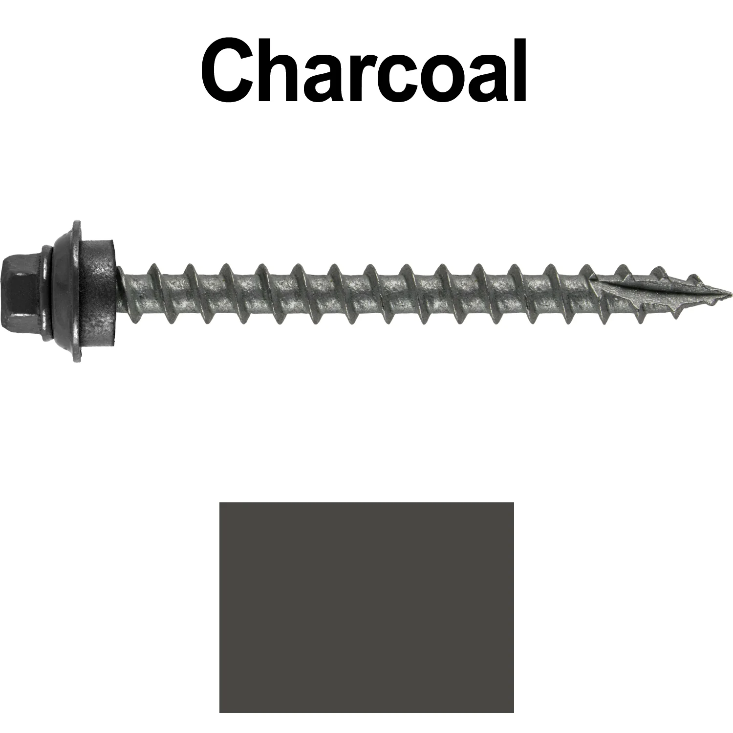 12 X 2-1/2" Metal Roofing Screws For OSB and Plywood - Galvanized Metal to Wood Type 17 Tip - 1/4" Hex Head - Assembled EPDM Washer - Image 51
