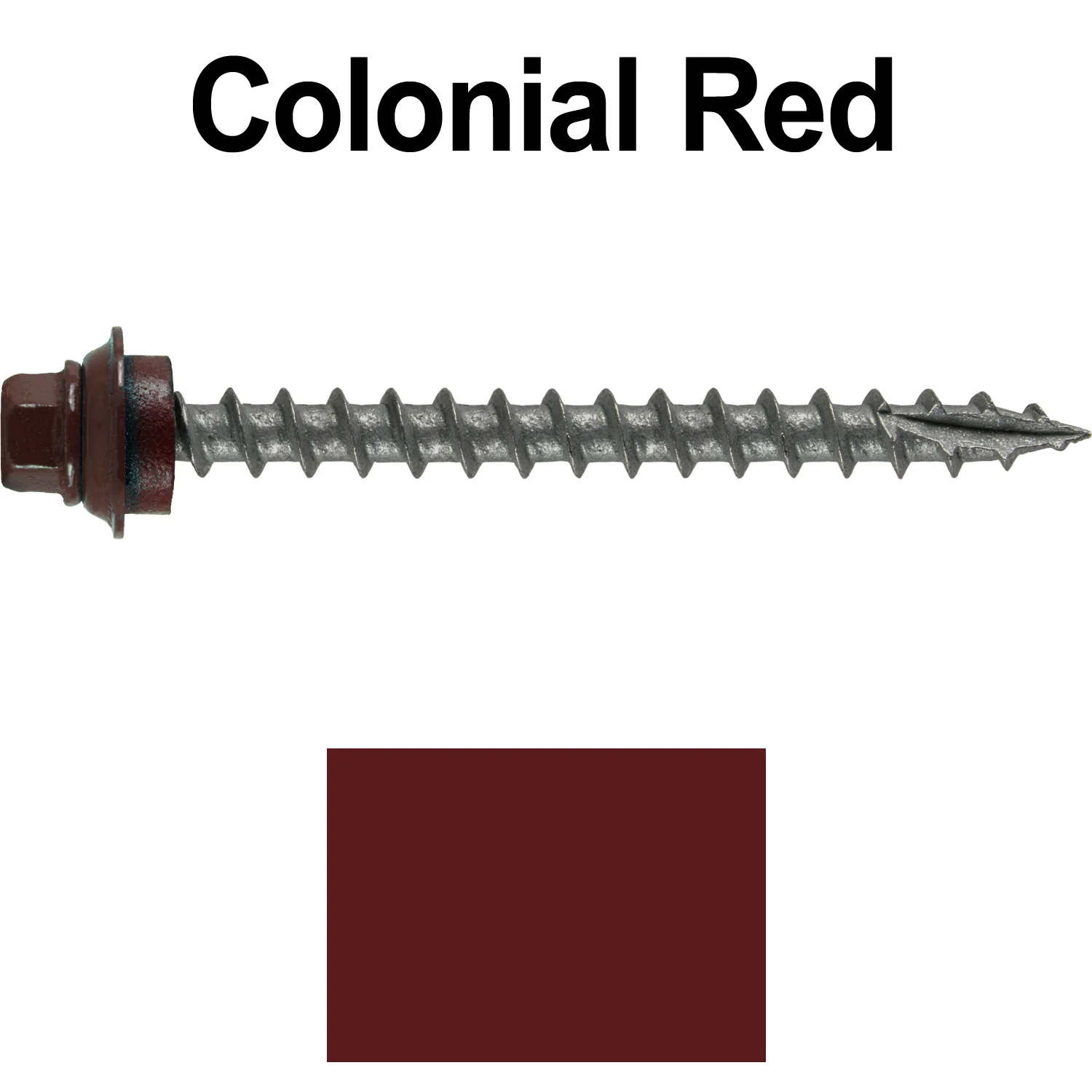 12 X 2-1/2" Metal Roofing Screws For OSB and Plywood - Galvanized Metal to Wood Type 17 Tip - 1/4" Hex Head - Assembled EPDM Washer - Image 56