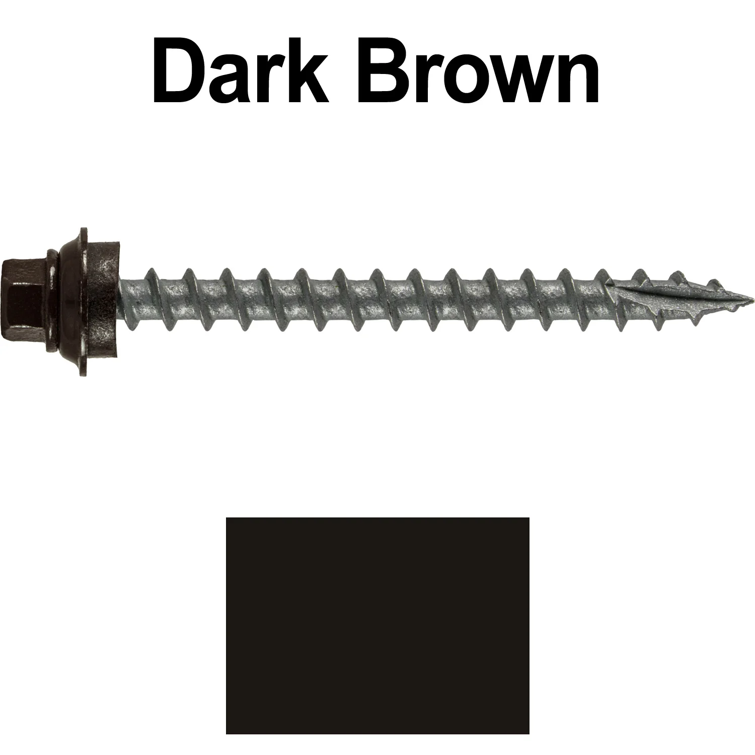 12 X 2-1/2" Metal Roofing Screws For OSB and Plywood - Galvanized Metal to Wood Type 17 Tip - 1/4" Hex Head - Assembled EPDM Washer - Image 66