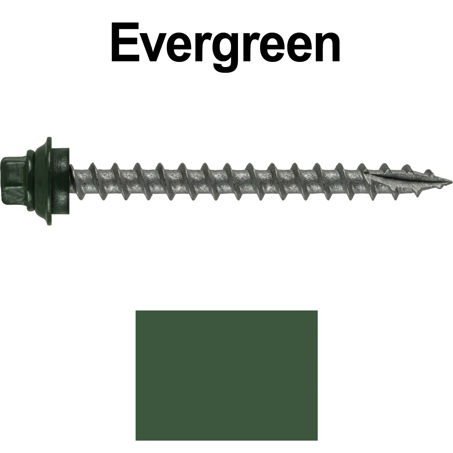 12 X 2-1/2" Metal Roofing Screws For OSB and Plywood - Galvanized Metal to Wood Type 17 Tip - 1/4" Hex Head - Assembled EPDM Washer - Image 69