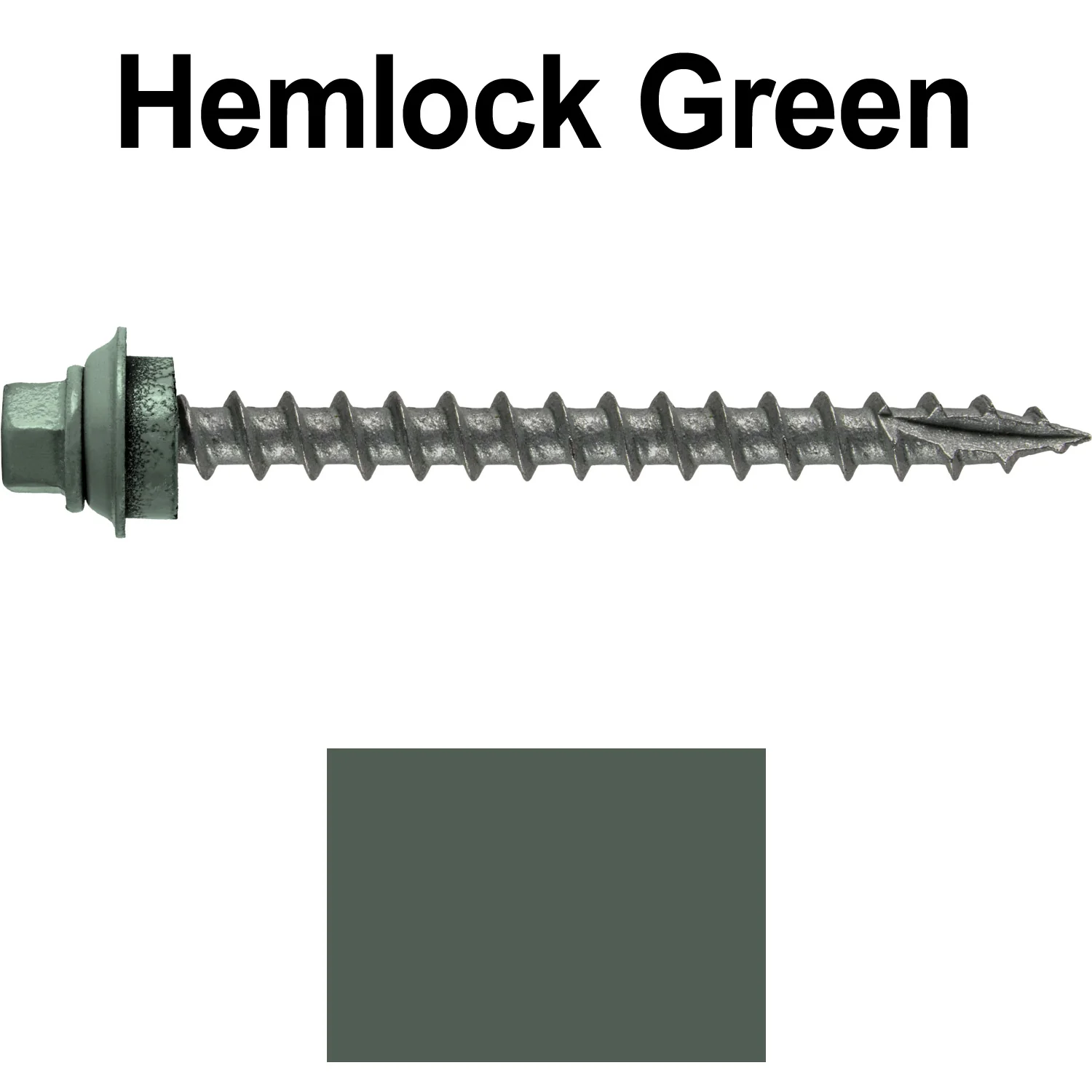 12 X 2-1/2" Metal Roofing Screws For OSB and Plywood - Galvanized Metal to Wood Type 17 Tip - 1/4" Hex Head - Assembled EPDM Washer - Image 78