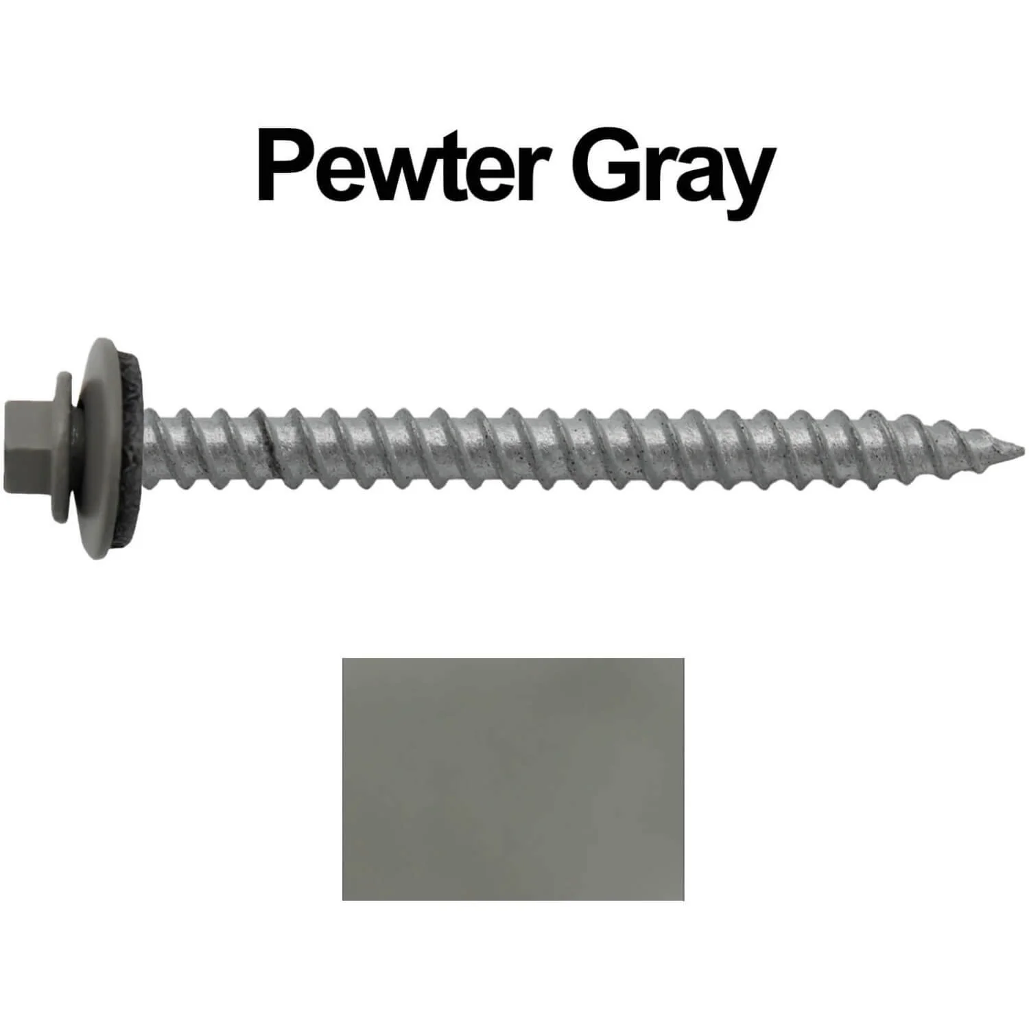 #12 x 2-1/2" RE-GRIP METAL ROOFING SCREWS - Hex Washer Head - Self starting/self tapping - EPDM washer. Colored head. - Image 11