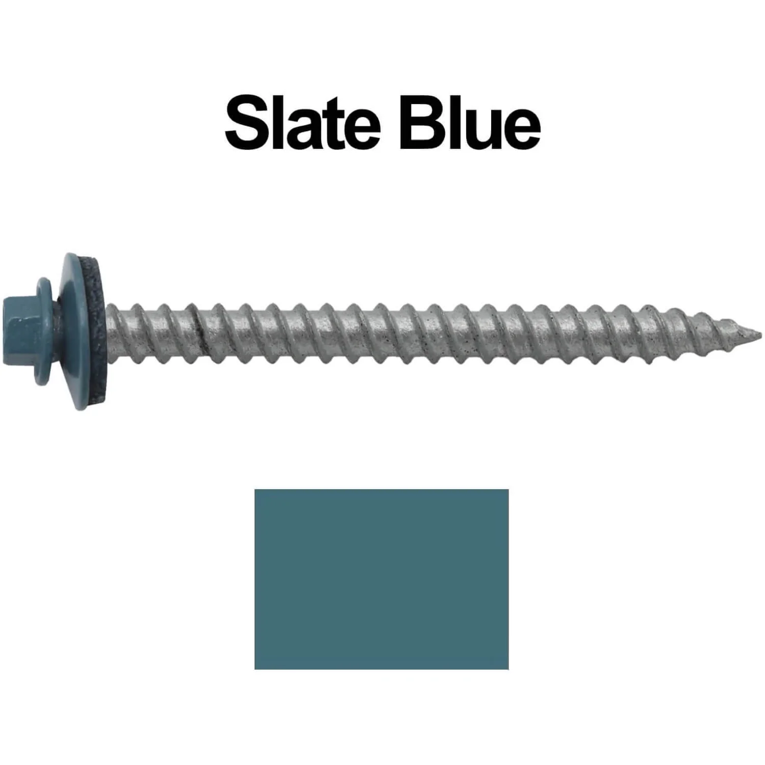 #12 x 2-1/2" RE-GRIP METAL ROOFING SCREWS - Hex Washer Head - Self starting/self tapping - EPDM washer. Colored head. - Image 16