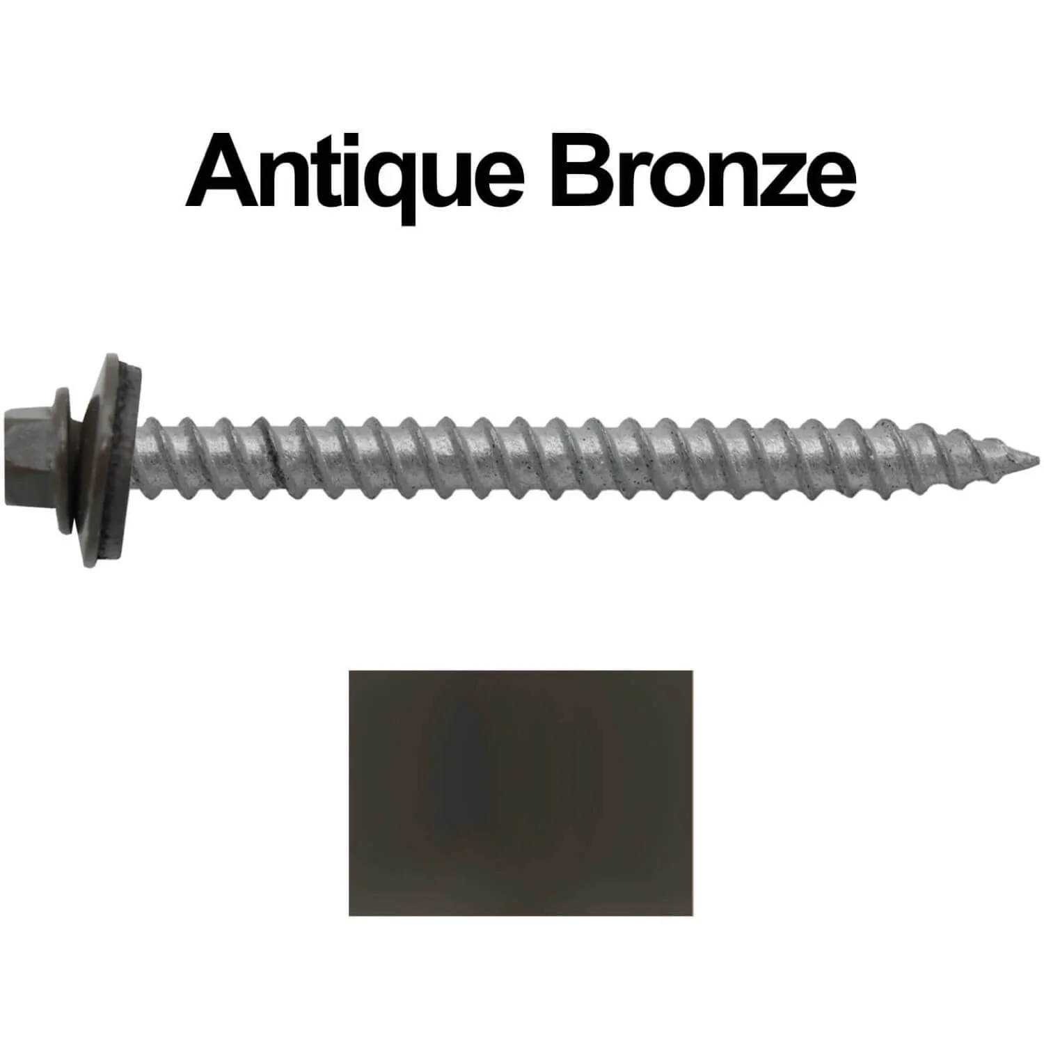 #12 x 2-1/2" RE-GRIP METAL ROOFING SCREWS - Hex Washer Head - Self starting/self tapping - EPDM washer. Colored head. - Image 29
