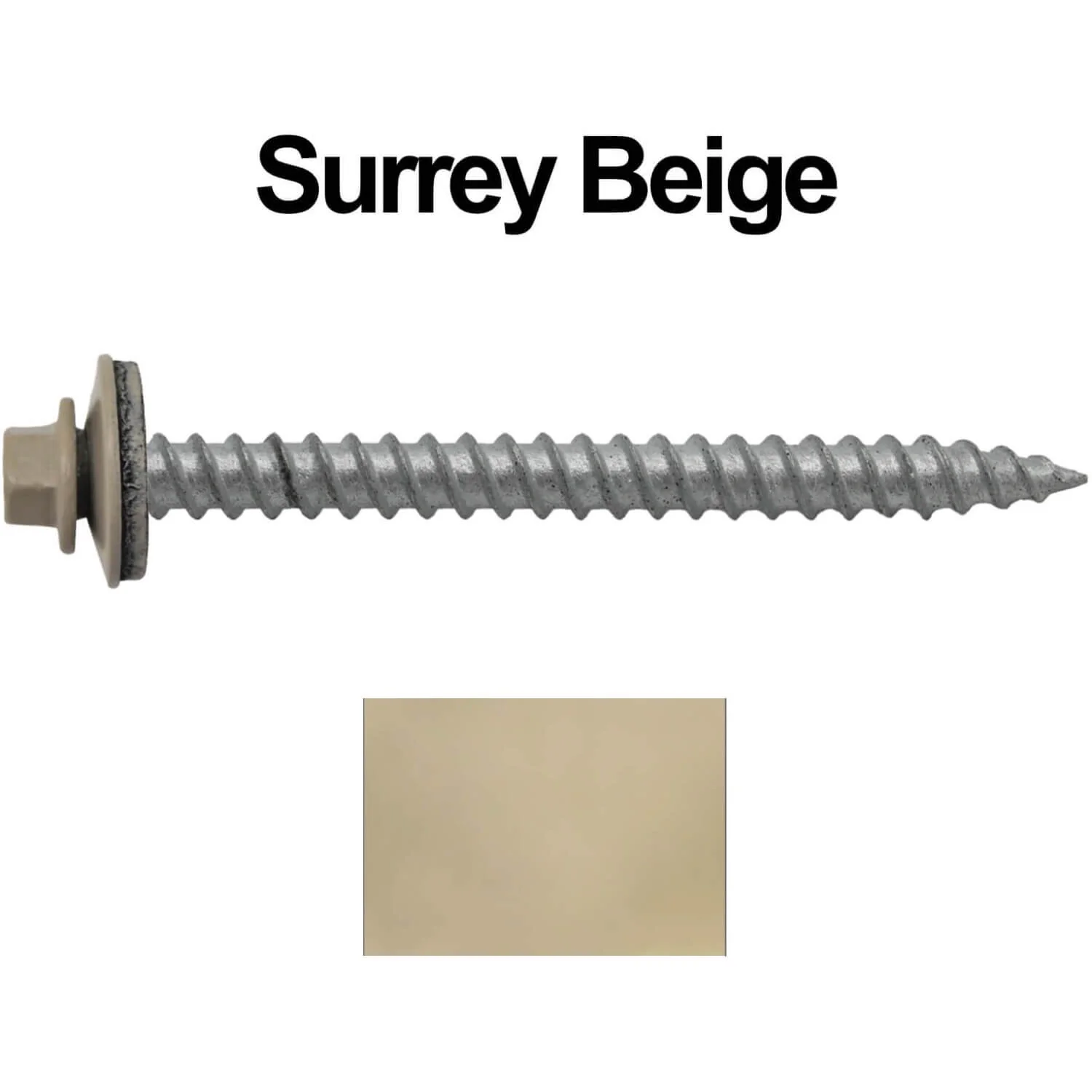#12 x 2-1/2" RE-GRIP METAL ROOFING SCREWS - Hex Washer Head - Self starting/self tapping - EPDM washer. Colored head. - Image 39
