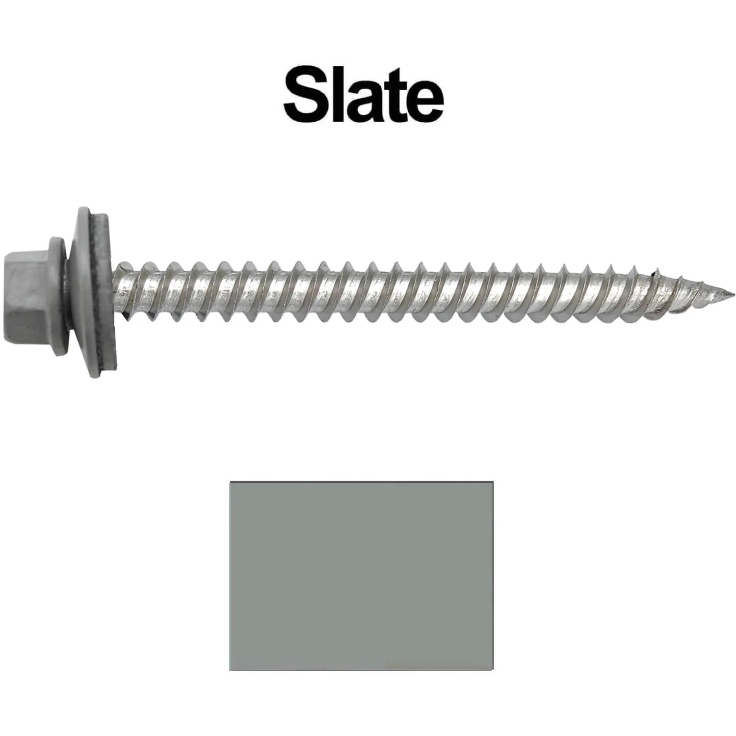 12 x 2-1/2" Stainless Steel Metal Roofing Screw - Hex Washer Head - Self starting/self tapping - EPDM washer. Colored head. - Image 116
