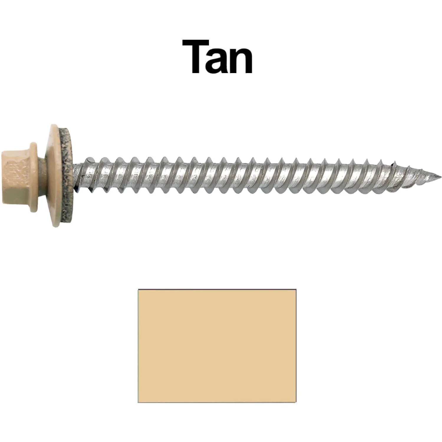 12 x 2-1/2" Stainless Steel Metal Roofing Screw - Hex Washer Head - Self starting/self tapping - EPDM washer. Colored head. - Image 122