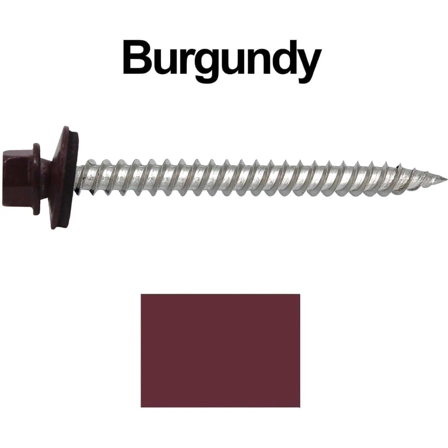12 x 2-1/2" Stainless Steel Metal Roofing Screw - Hex Washer Head - Self starting/self tapping - EPDM washer. Colored head. - Image 13