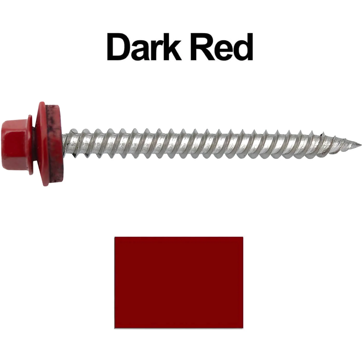 12 x 2-1/2" Stainless Steel Metal Roofing Screw - Hex Washer Head - Self starting/self tapping - EPDM washer. Colored head. - Image 22