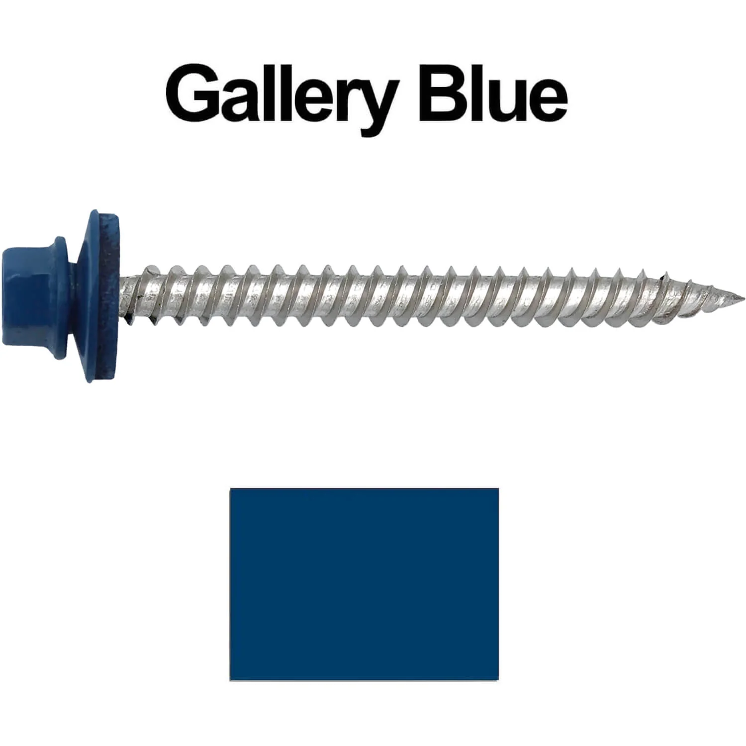 12 x 2-1/2" Stainless Steel Metal Roofing Screw - Hex Washer Head - Self starting/self tapping - EPDM washer. Colored head. - Image 25