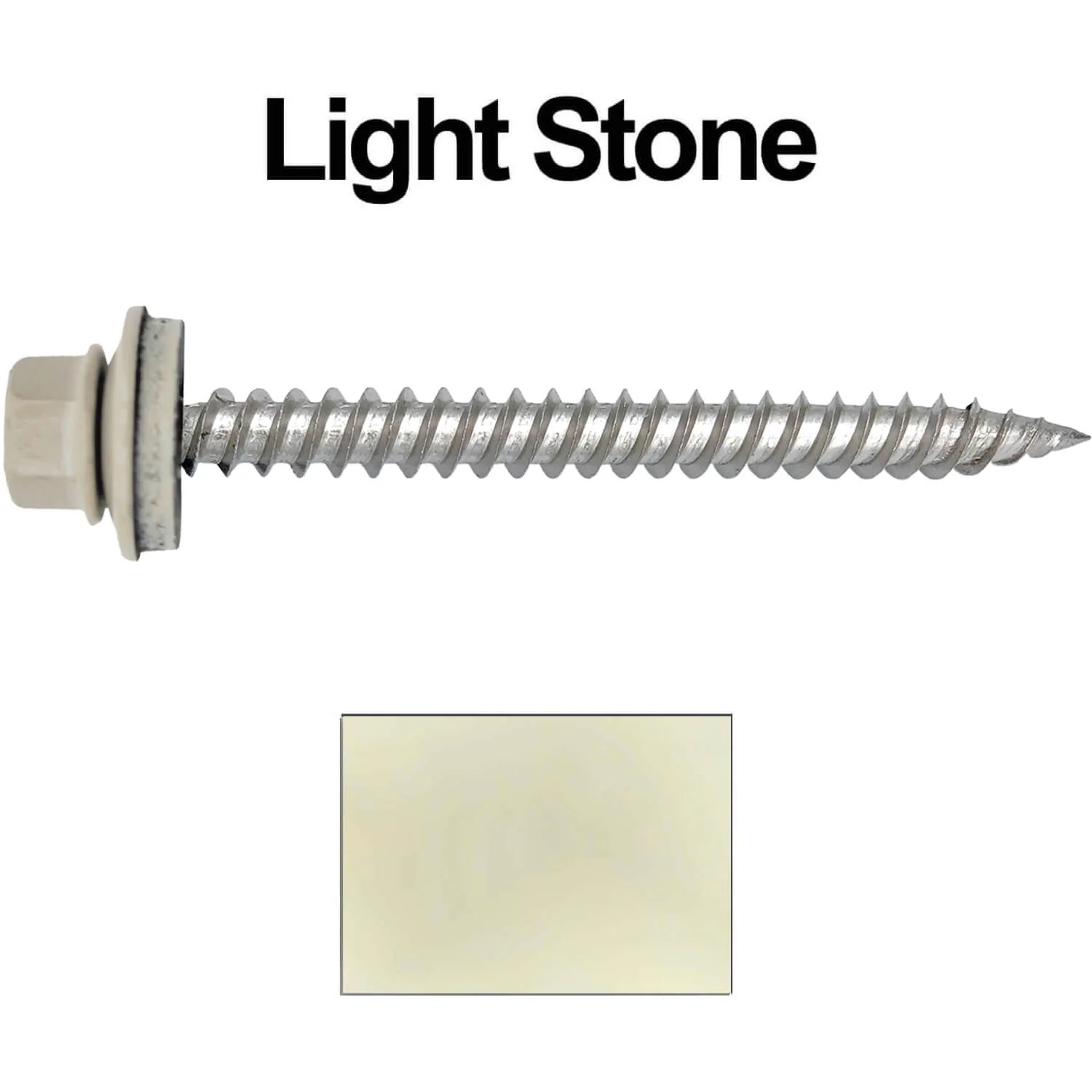 12 x 2-1/2" Stainless Steel Metal Roofing Screw - Hex Washer Head - Self starting/self tapping - EPDM washer. Colored head. - Image 33