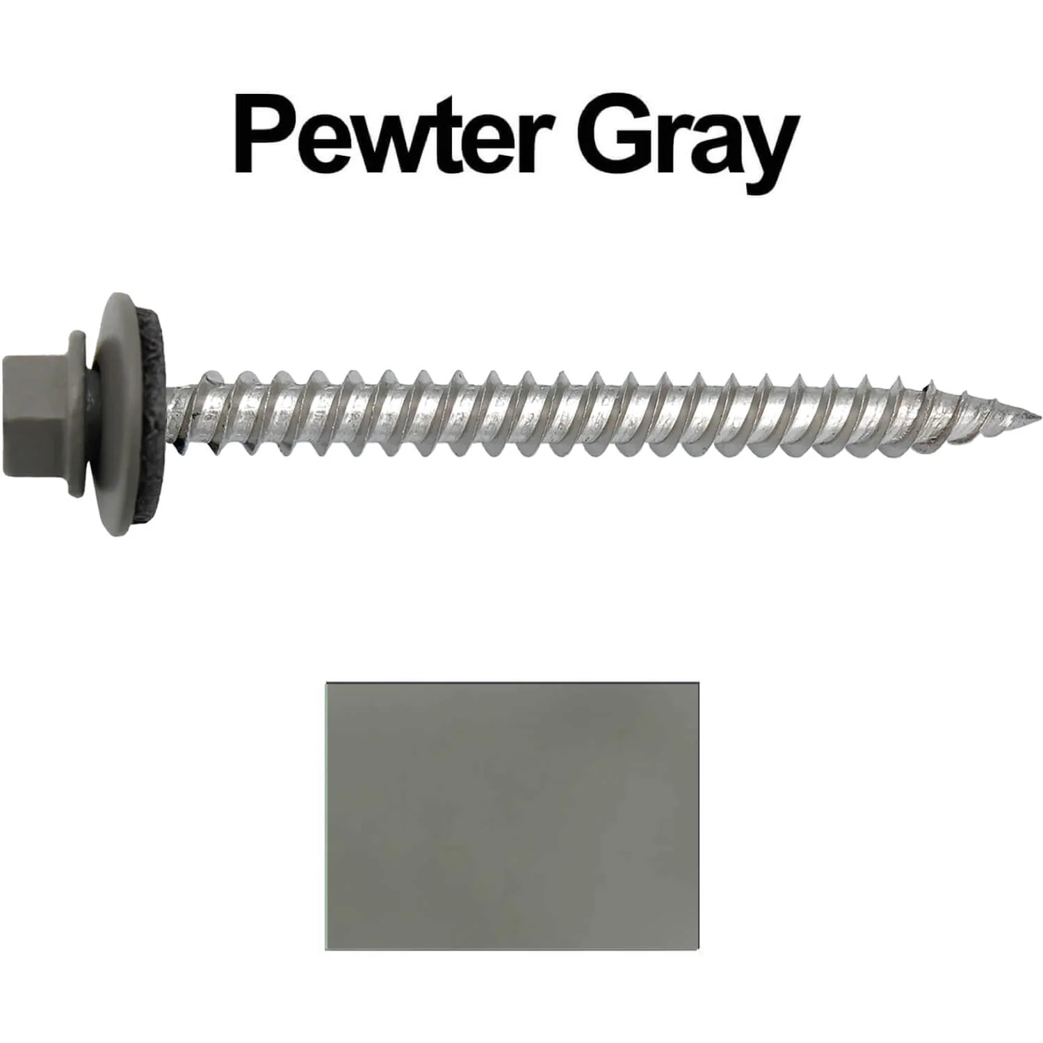 12 x 2-1/2" Stainless Steel Metal Roofing Screw - Hex Washer Head - Self starting/self tapping - EPDM washer. Colored head. - Image 38