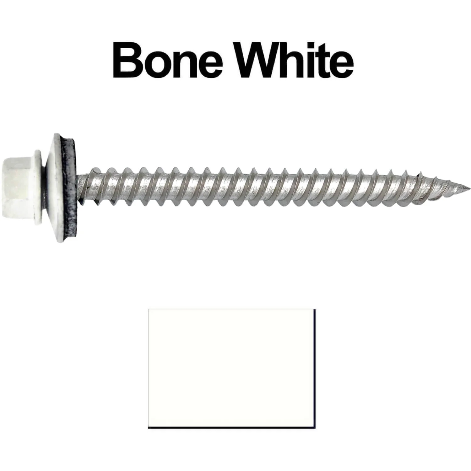 12 x 2-1/2" Stainless Steel Metal Roofing Screw - Hex Washer Head - Self starting/self tapping - EPDM washer. Colored head. - Image 55