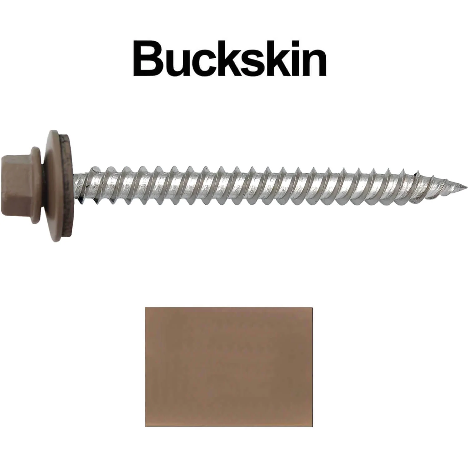 12 x 2-1/2" Stainless Steel Metal Roofing Screw - Hex Washer Head - Self starting/self tapping - EPDM washer. Colored head. - Image 60