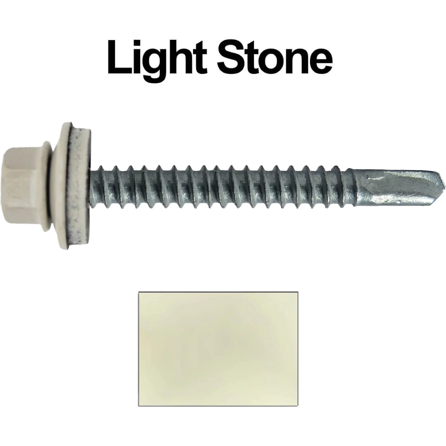 #12 x 2-1/2" Metal to Metal Type #3 Metal Roofing Screws - Hex Head Drill Point - 9/16" EPDM Washer. Colored head. - Image 101
