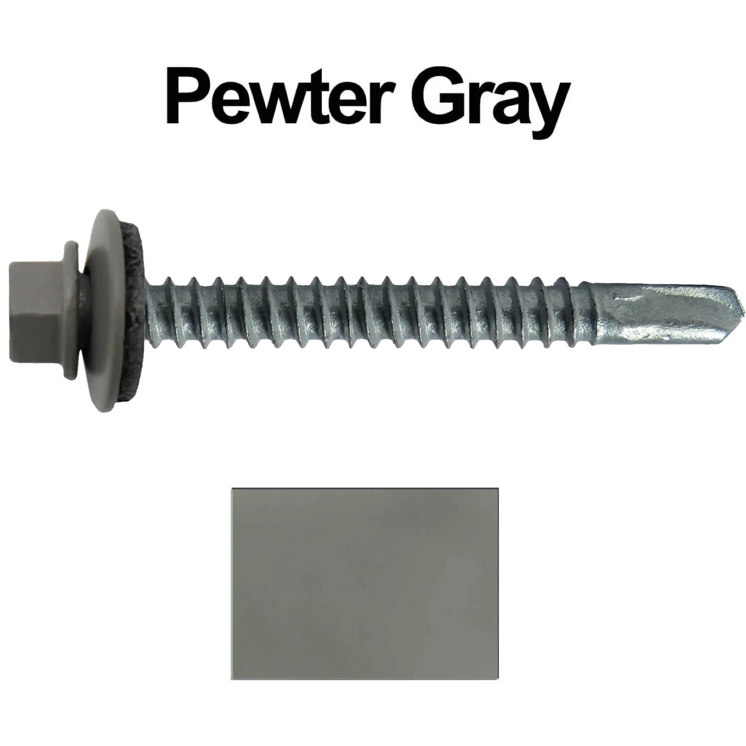 #12 x 2-1/2" Metal to Metal Type #3 Metal Roofing Screws - Hex Head Drill Point - 9/16" EPDM Washer. Colored head. - Image 110