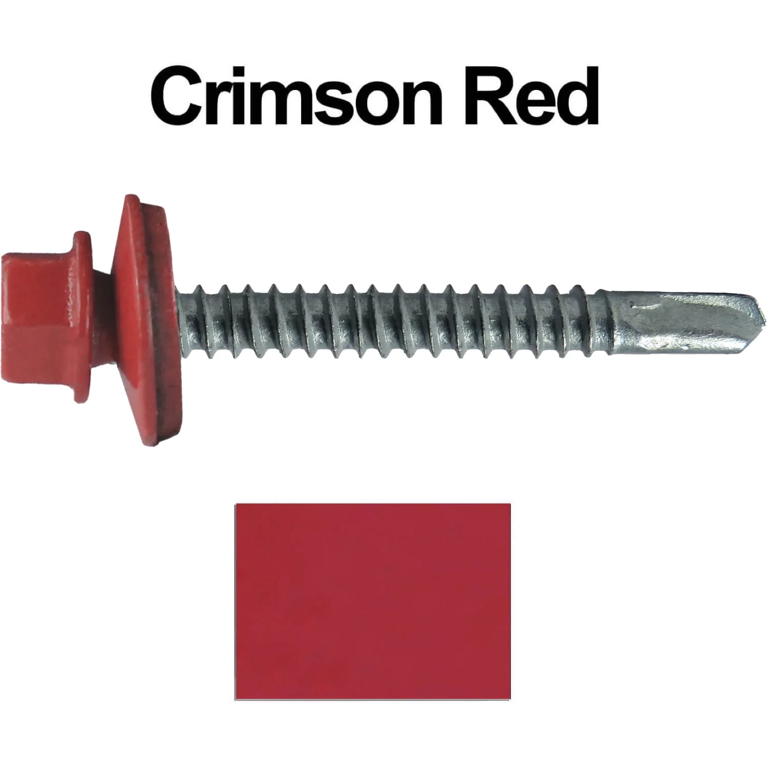 #12 x 2-1/2" Metal to Metal Type #3 Metal Roofing Screws - Hex Head Drill Point - 9/16" EPDM Washer. Colored head. - Image 16