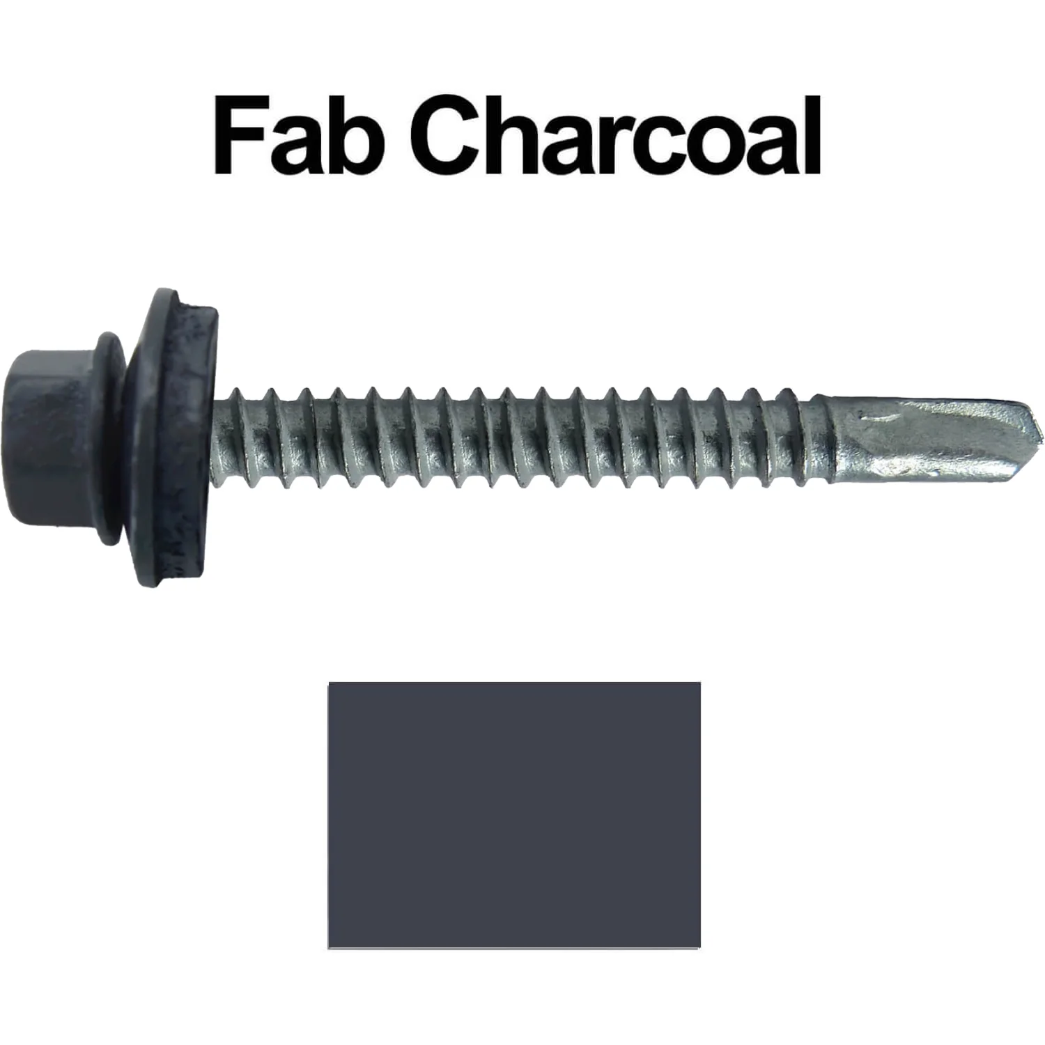 #12 x 2-1/2" Metal to Metal Type #3 Metal Roofing Screws - Hex Head Drill Point - 9/16" EPDM Washer. Colored head. - Image 22