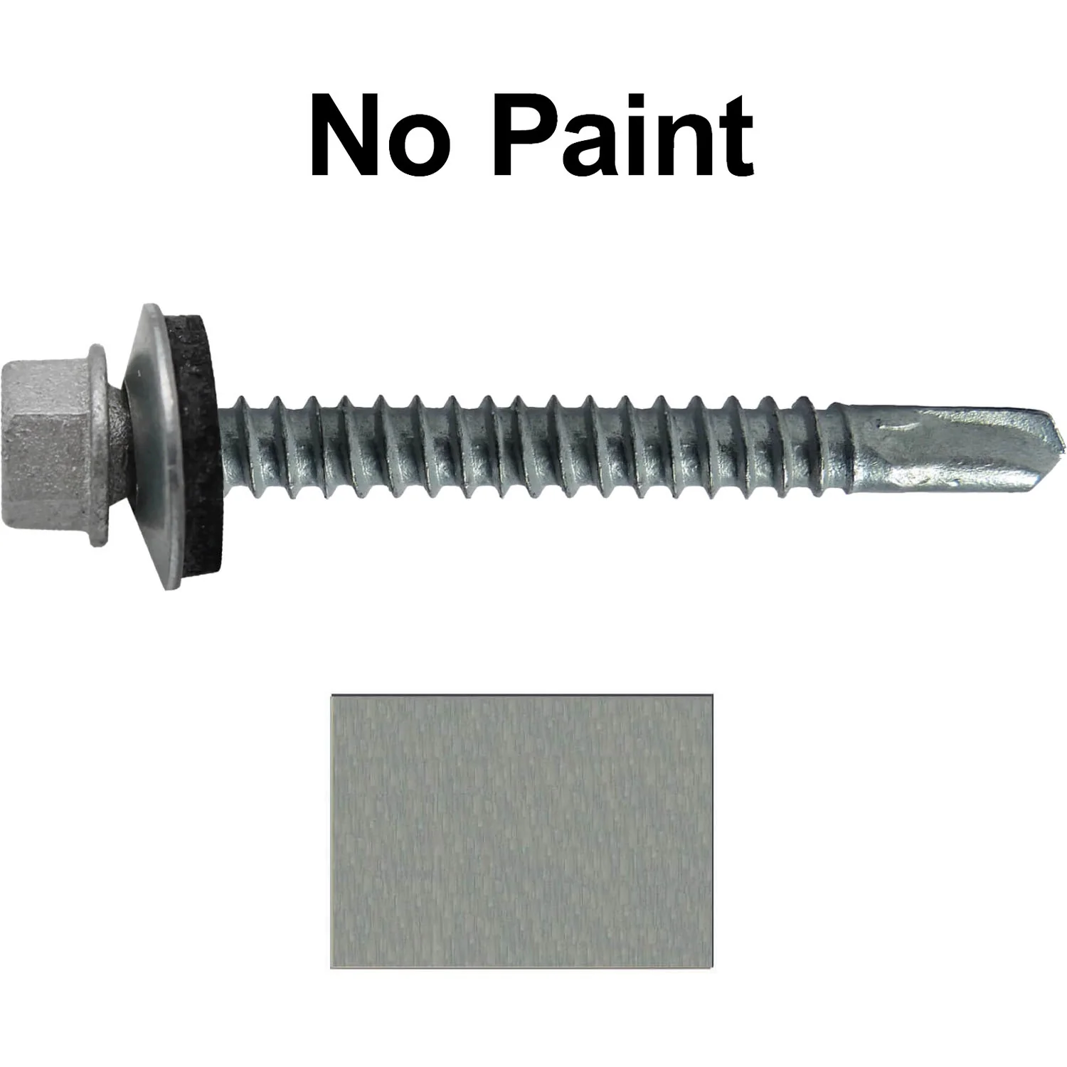 #12 x 2-1/2" Metal to Metal Type #3 Metal Roofing Screws - Hex Head Drill Point - 9/16" EPDM Washer. Colored head. - Image 3