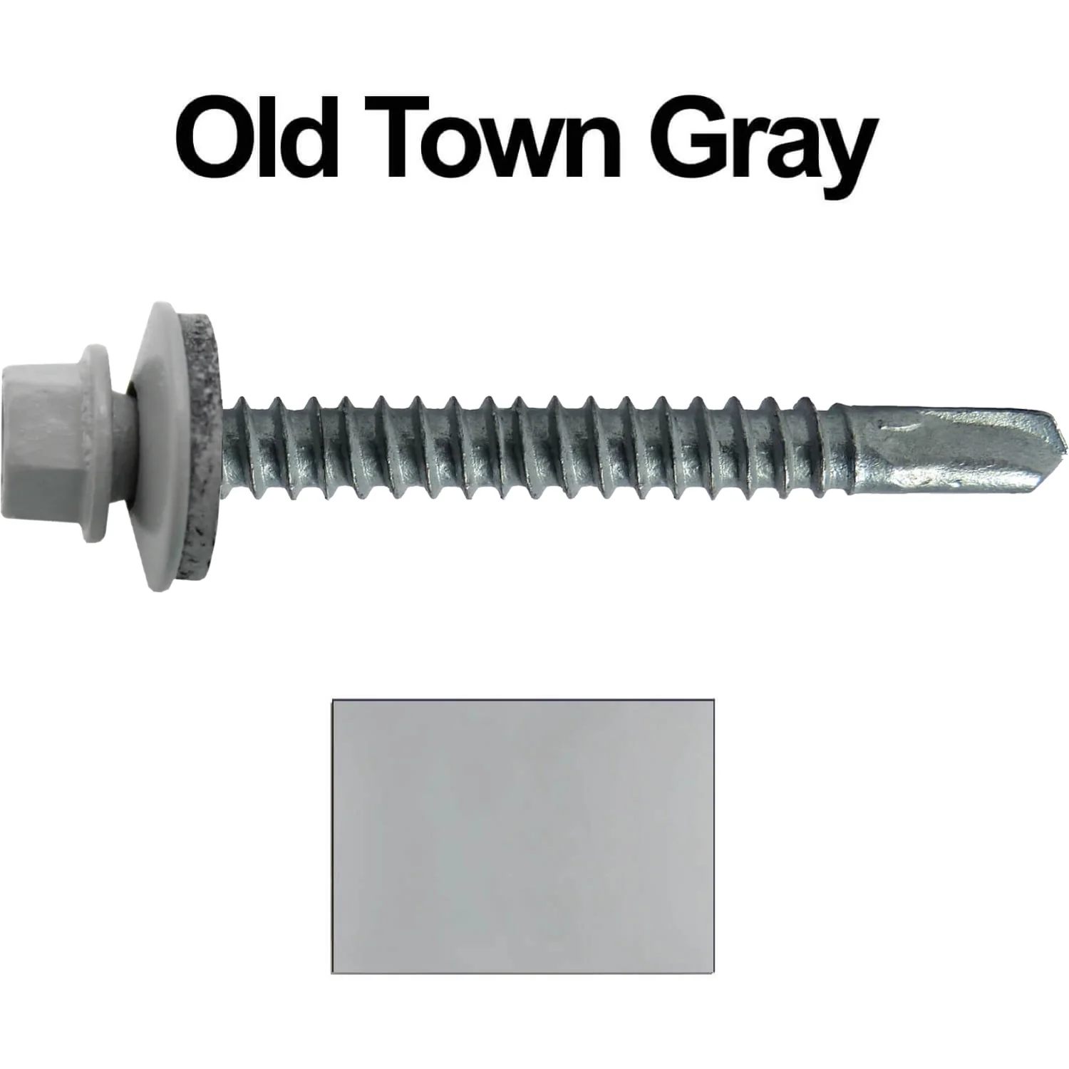 #12 x 2-1/2" Metal to Metal Type #3 Metal Roofing Screws - Hex Head Drill Point - 9/16" EPDM Washer. Colored head. - Image 34