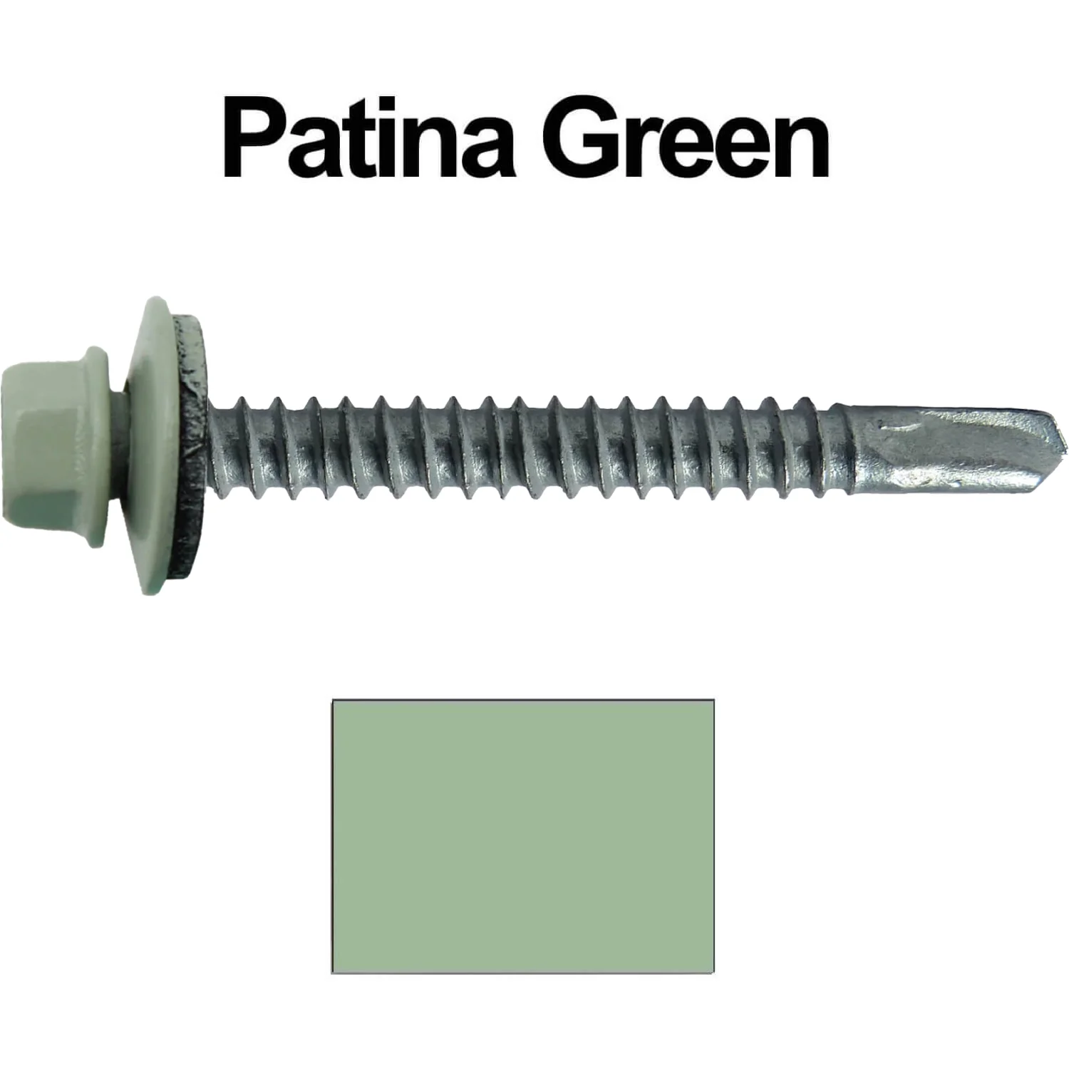 #12 x 2-1/2" Metal to Metal Type #3 Metal Roofing Screws - Hex Head Drill Point - 9/16" EPDM Washer. Colored head. - Image 35
