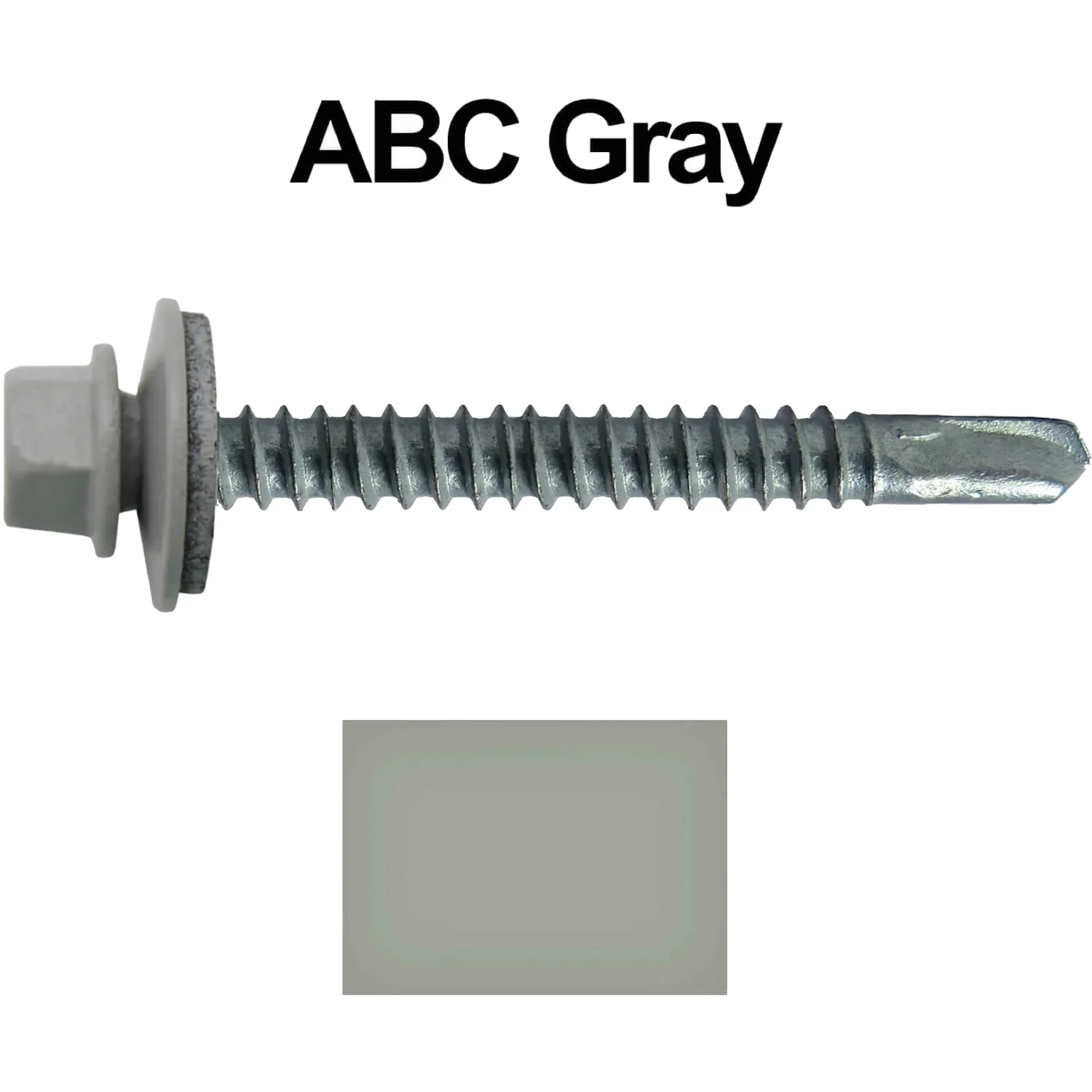 #12 x 2-1/2" Metal to Metal Type #3 Metal Roofing Screws - Hex Head Drill Point - 9/16" EPDM Washer. Colored head. - Image 44