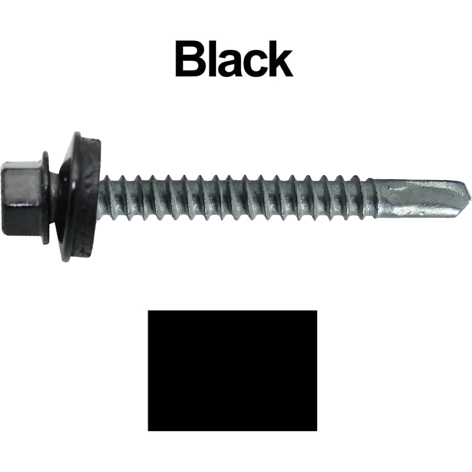 #12 x 2-1/2" Metal to Metal Type #3 Metal Roofing Screws - Hex Head Drill Point - 9/16" EPDM Washer. Colored head. - Image 51