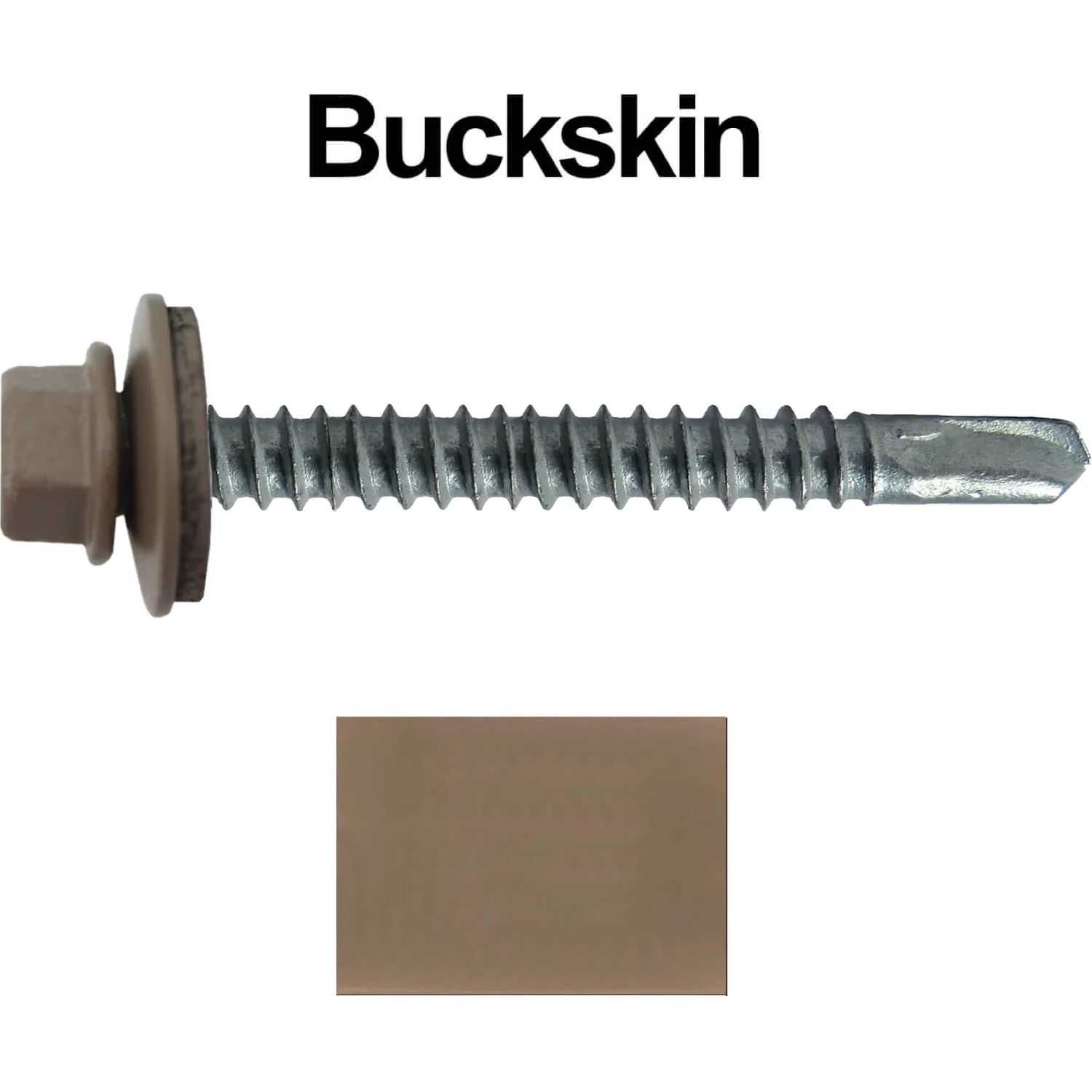 #12 x 2-1/2" Metal to Metal Type #3 Metal Roofing Screws - Hex Head Drill Point - 9/16" EPDM Washer. Colored head. - Image 58