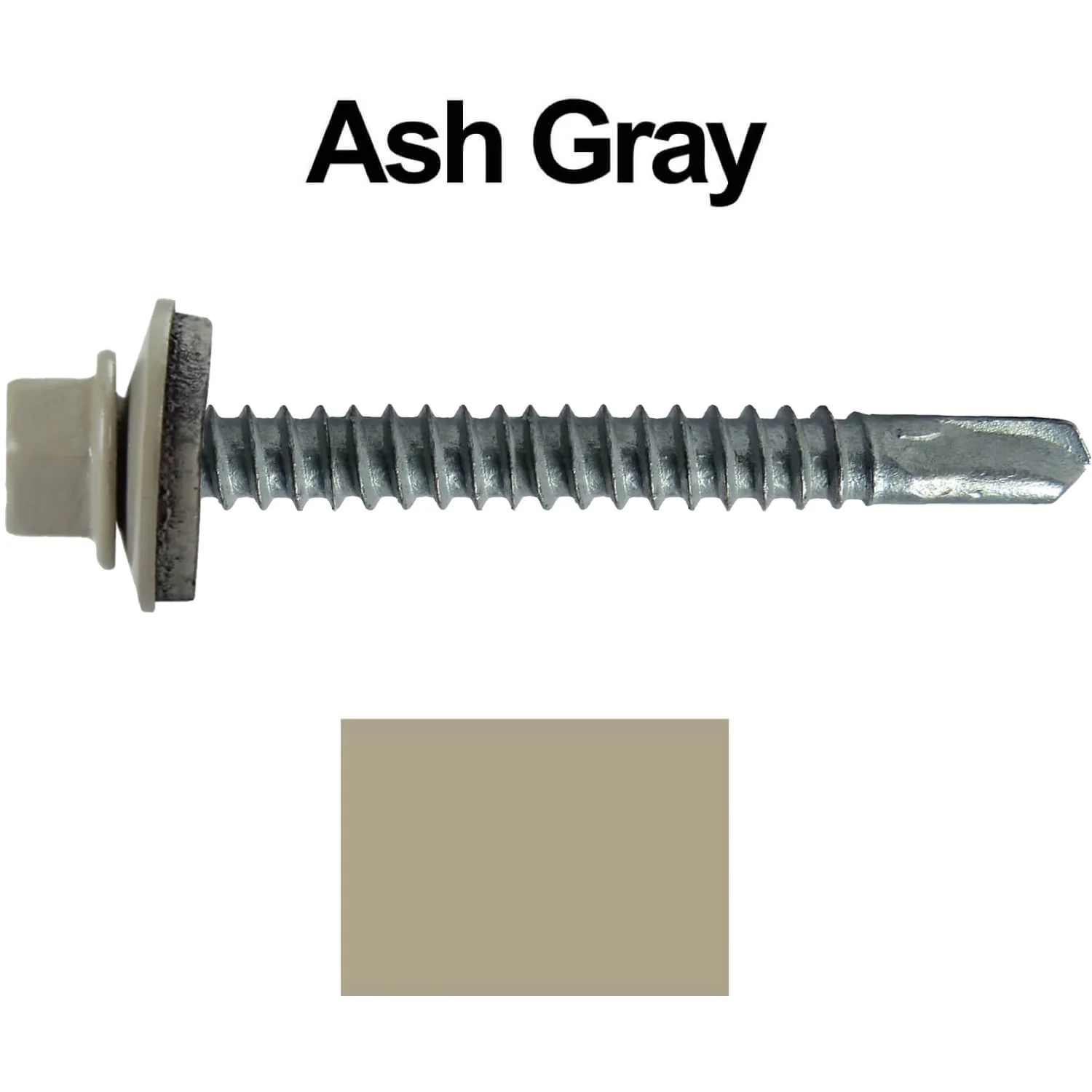 #12 x 2-1/2" Metal to Metal Type #3 Metal Roofing Screws - Hex Head Drill Point - 9/16" EPDM Washer. Colored head. - Image 6