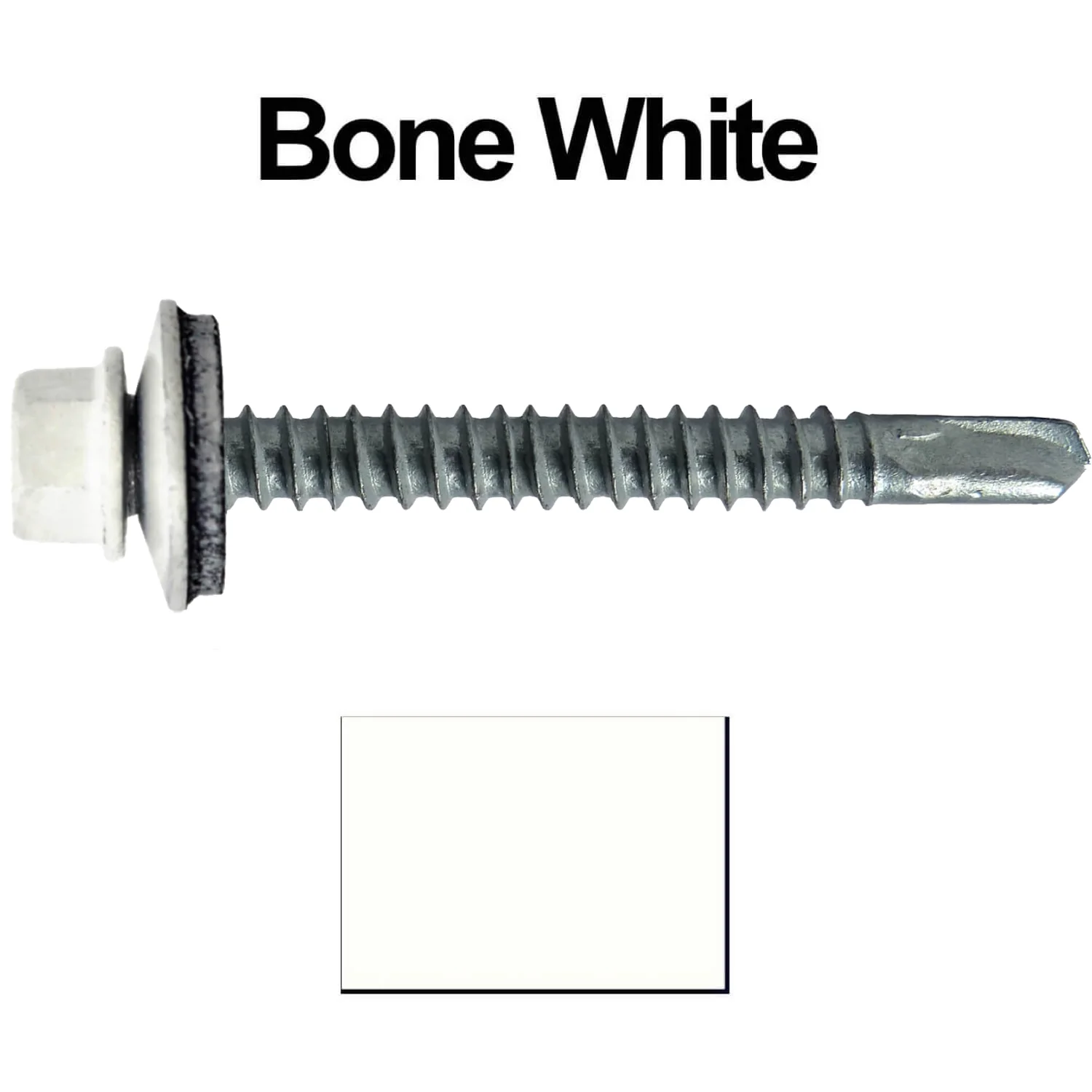 #12 x 2-1/2" Metal to Metal Type #3 Metal Roofing Screws - Hex Head Drill Point - 9/16" EPDM Washer. Colored head. - Image 8