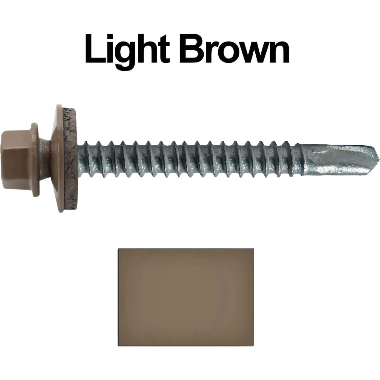 #12 x 2-1/2" Metal to Metal Type #3 Metal Roofing Screws - Hex Head Drill Point - 9/16" EPDM Washer. Colored head. - Image 97