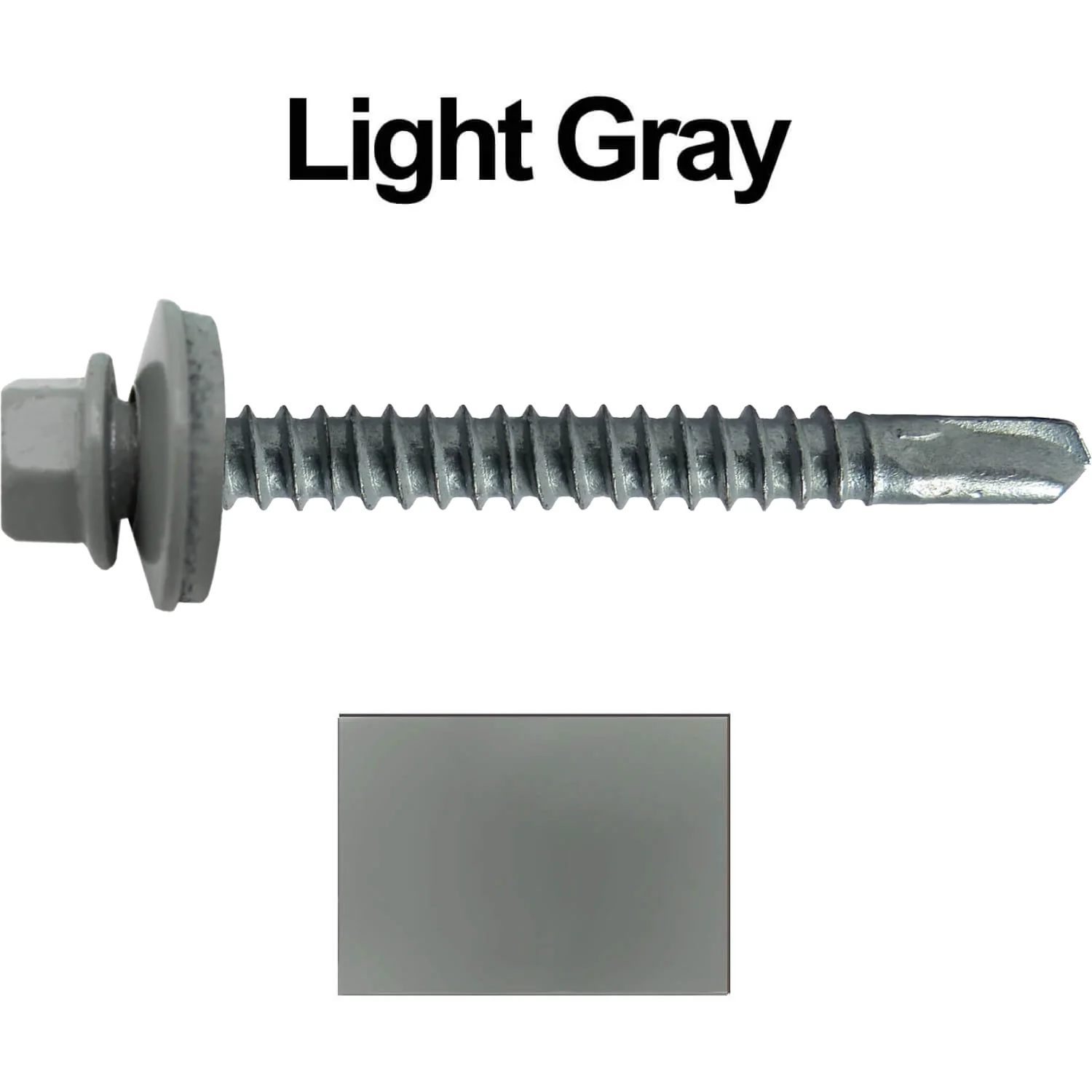 #12 x 2-1/2" Metal to Metal Type #3 Metal Roofing Screws - Hex Head Drill Point - 9/16" EPDM Washer. Colored head. - Image 98
