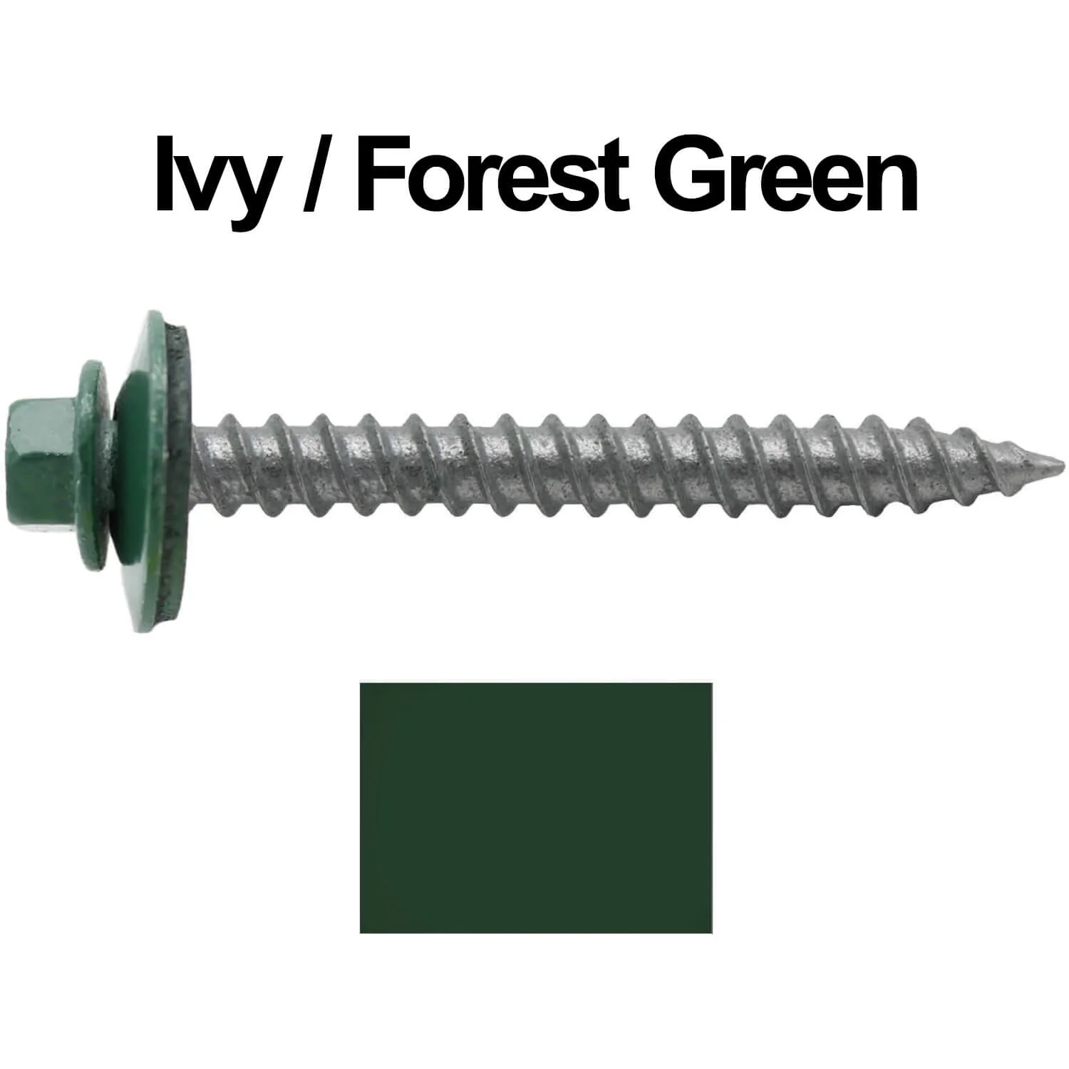 #12 x 2" RE-GRIP METAL ROOFING SCREWS - Hex Washer Head - Self starting/self tapping - EPDM washer. Colored head. - Image 11
