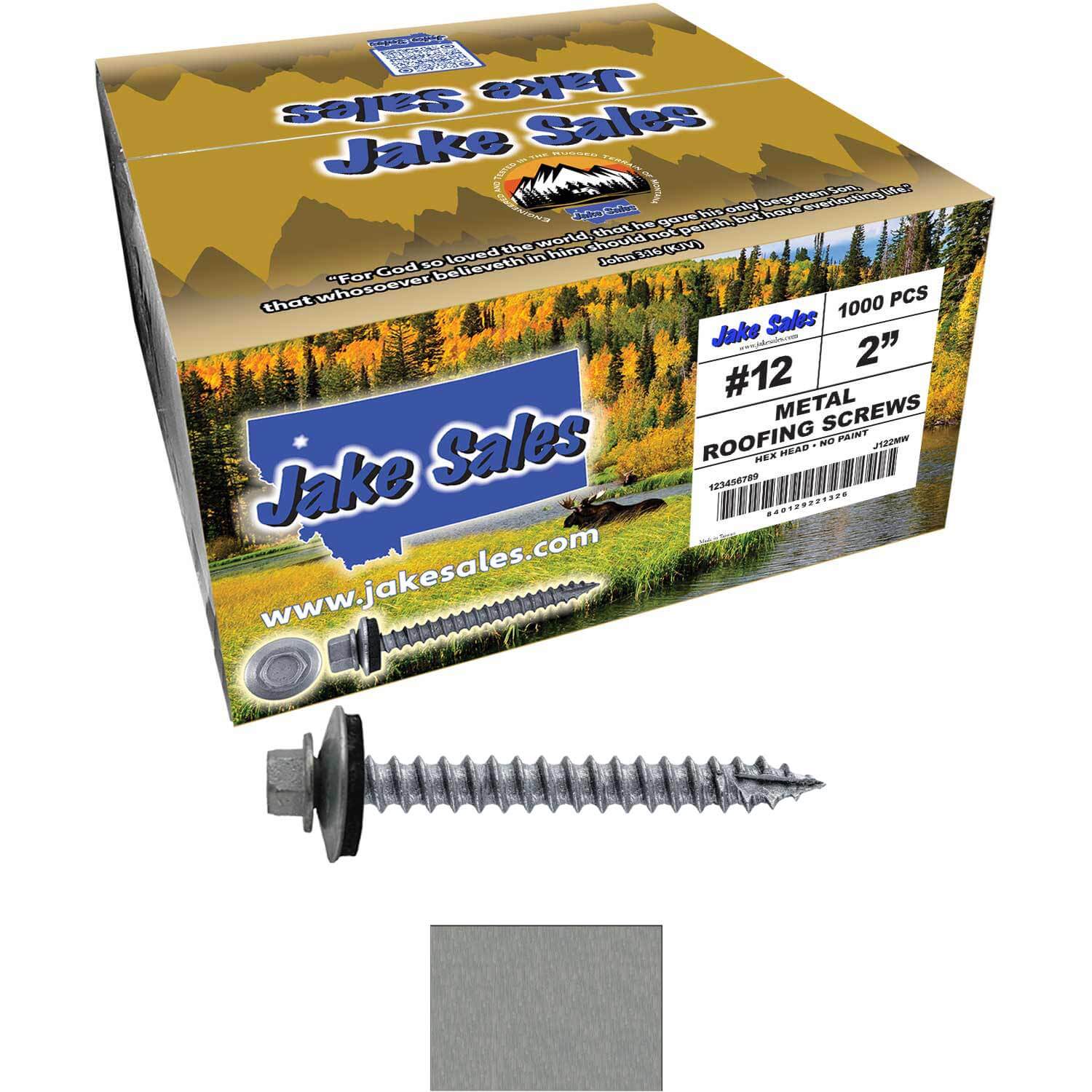 #12 x 2" RE-GRIP METAL ROOFING SCREWS - Hex Washer Head - Self starting/self tapping - EPDM washer. Colored head. - Image 122