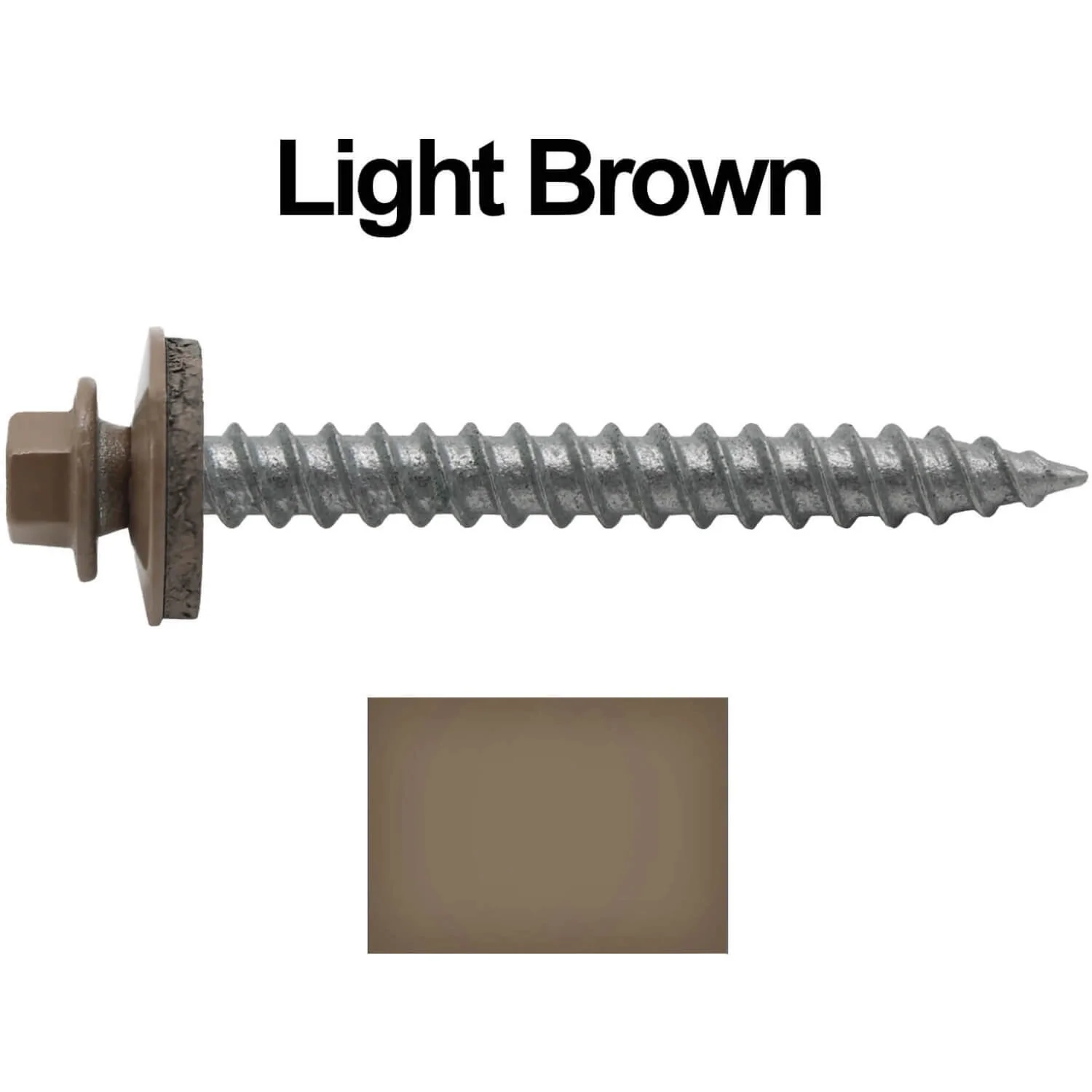 #12 x 2" RE-GRIP METAL ROOFING SCREWS - Hex Washer Head - Self starting/self tapping - EPDM washer. Colored head. - Image 123