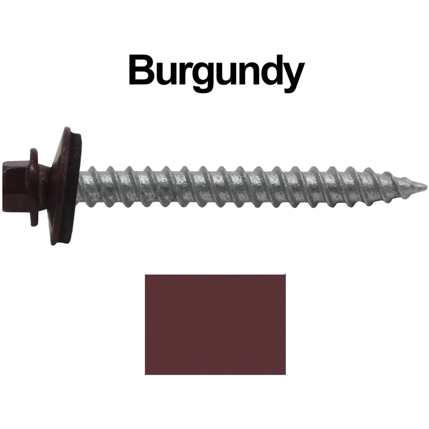 #12 x 2" RE-GRIP METAL ROOFING SCREWS - Hex Washer Head - Self starting/self tapping - EPDM washer. Colored head. - Image 18