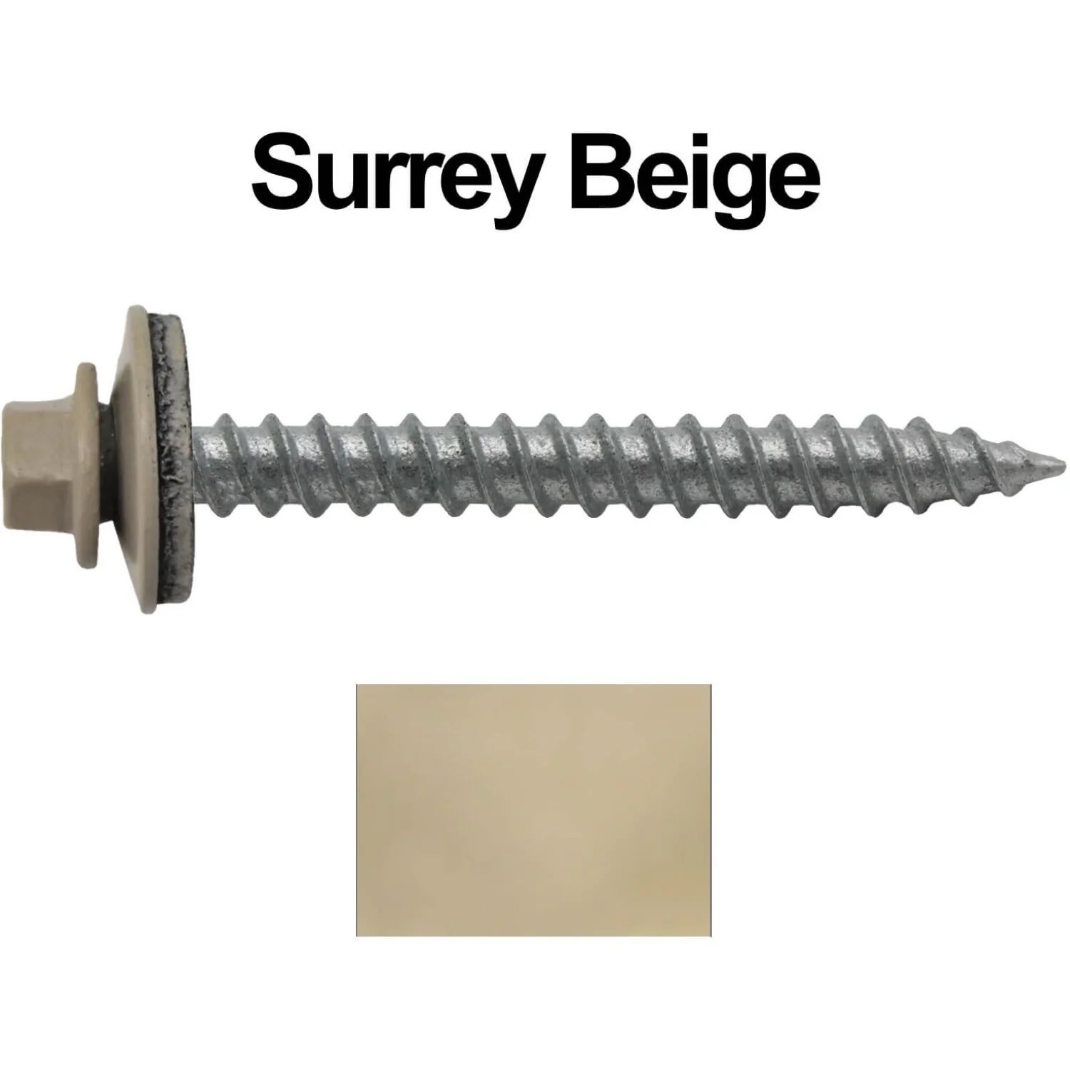 #12 x 2" RE-GRIP METAL ROOFING SCREWS - Hex Washer Head - Self starting/self tapping - EPDM washer. Colored head. - Image 31
