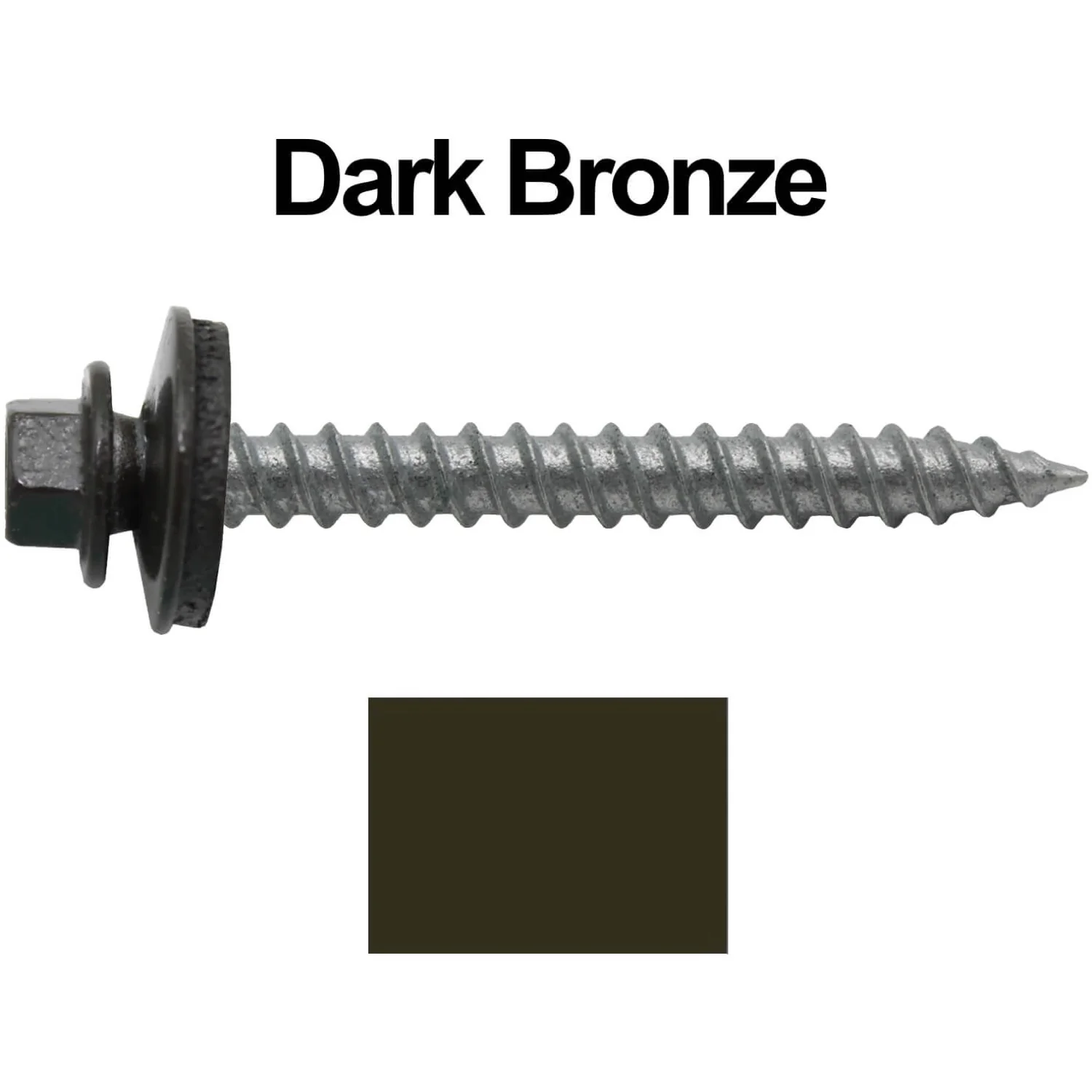 #12 x 2" RE-GRIP METAL ROOFING SCREWS - Hex Washer Head - Self starting/self tapping - EPDM washer. Colored head. - Image 40