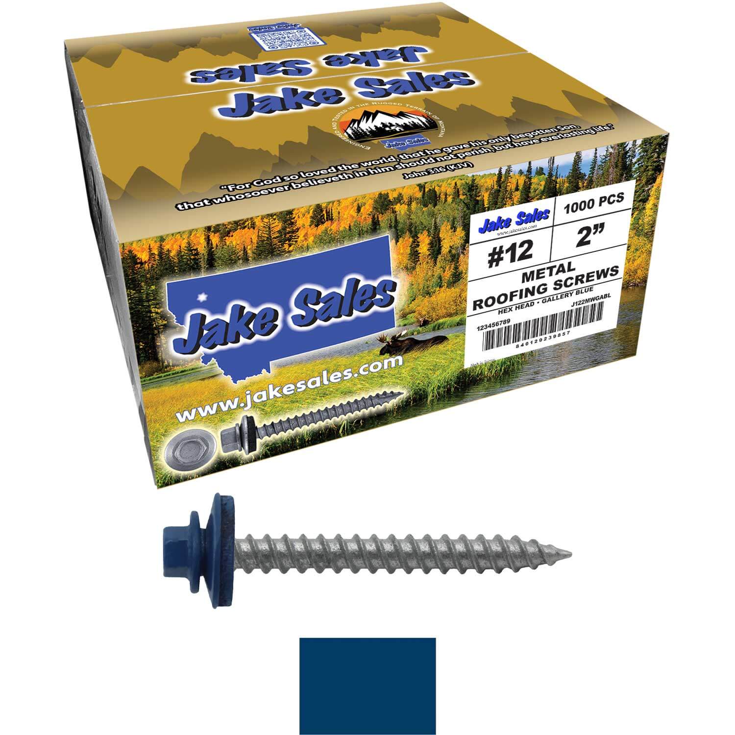 #12 x 2" RE-GRIP METAL ROOFING SCREWS - Hex Washer Head - Self starting/self tapping - EPDM washer. Colored head. - Image 52