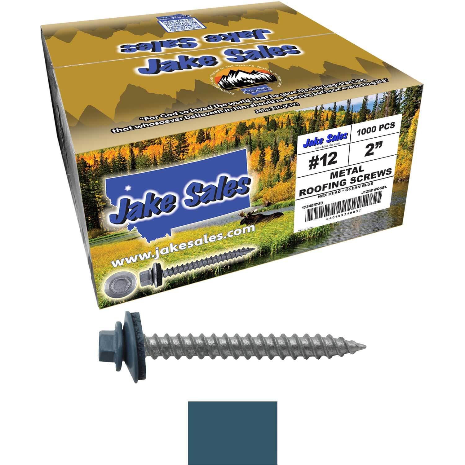 #12 x 2" RE-GRIP METAL ROOFING SCREWS - Hex Washer Head - Self starting/self tapping - EPDM washer. Colored head. - Image 74