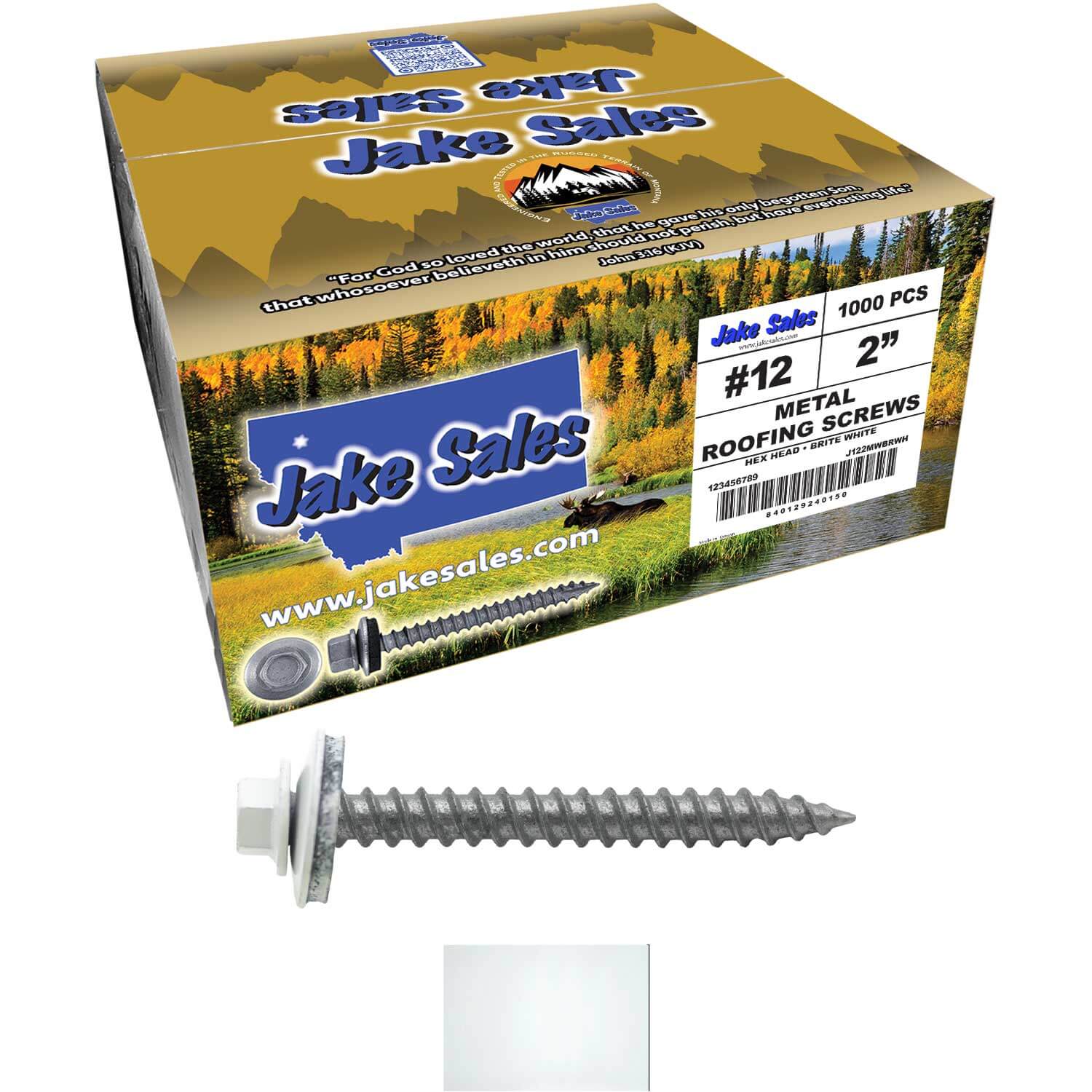 #12 x 2" RE-GRIP METAL ROOFING SCREWS - Hex Washer Head - Self starting/self tapping - EPDM washer. Colored head. - Image 91