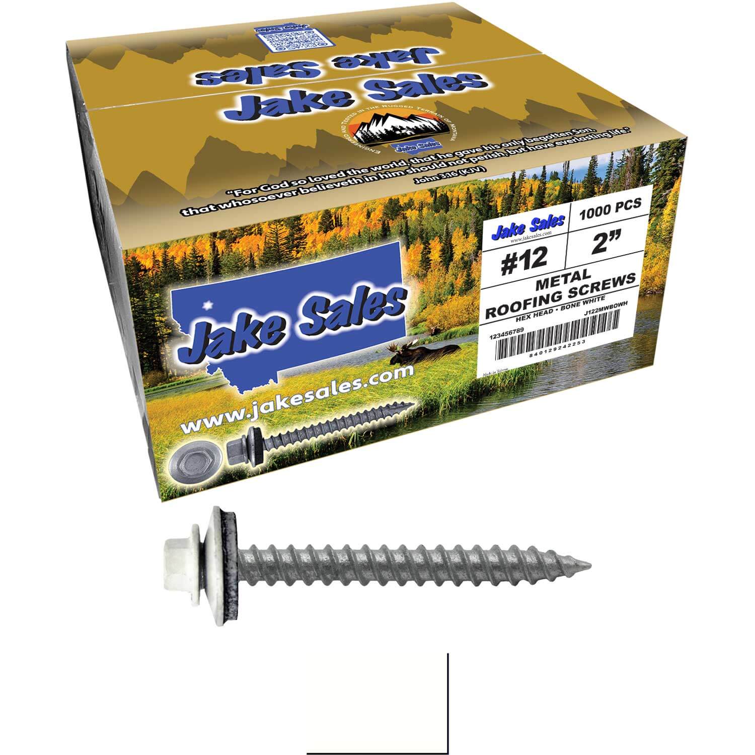 #12 x 2" RE-GRIP METAL ROOFING SCREWS - Hex Washer Head - Self starting/self tapping - EPDM washer. Colored head. - Image 94