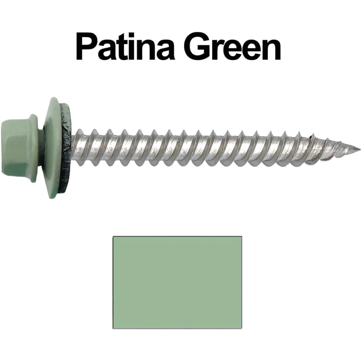 12 x 2"  Stainless Steel Metal Roofing Screw - Hex ReGrip Washer Head - Self starting/self tapping - EPDM washer. Colored head. - Image 10