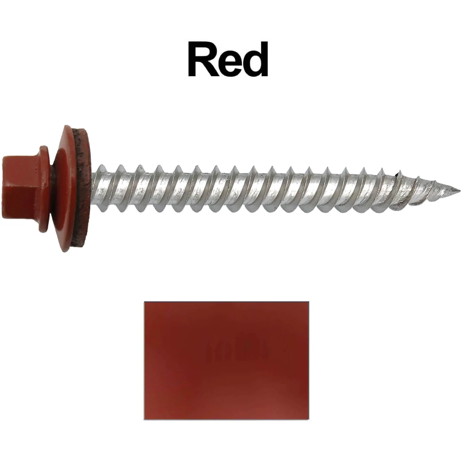 12 x 2"  Stainless Steel Metal Roofing Screw - Hex ReGrip Washer Head - Self starting/self tapping - EPDM washer. Colored head. - Image 115