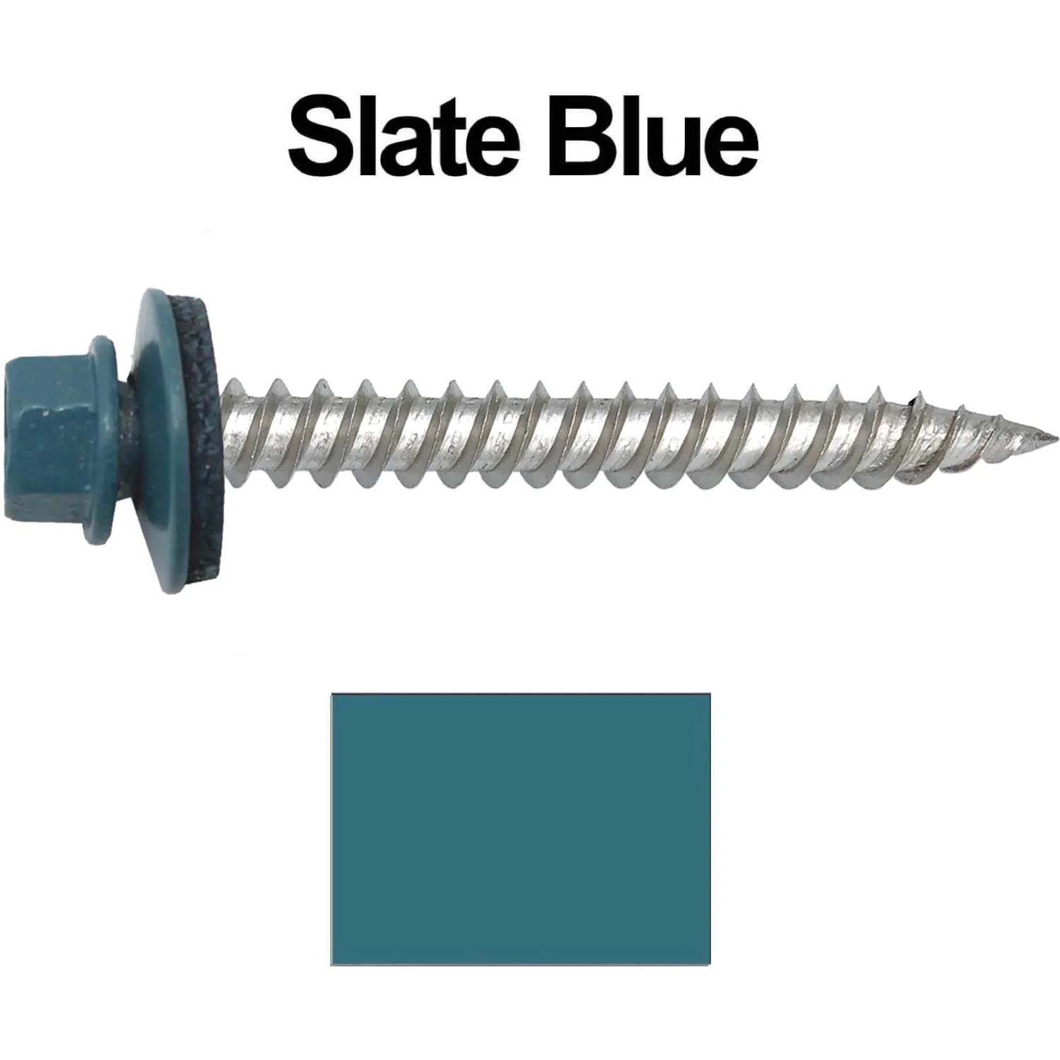12 x 2"  Stainless Steel Metal Roofing Screw - Hex ReGrip Washer Head - Self starting/self tapping - EPDM washer. Colored head. - Image 118